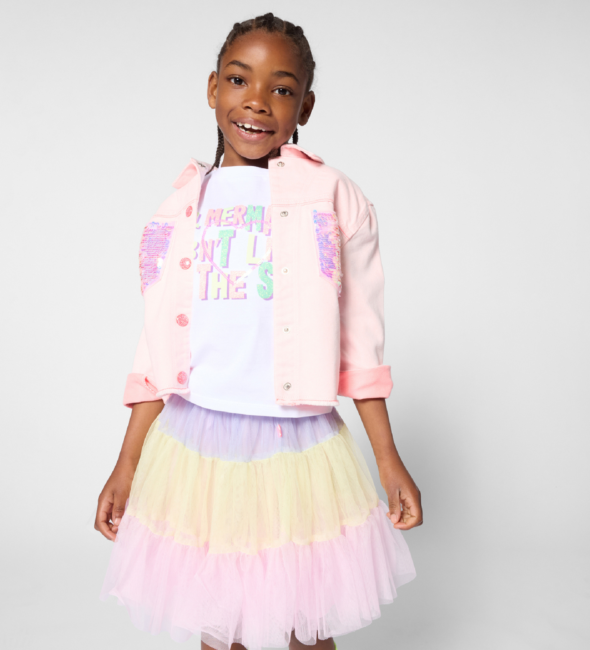 Billieblush für Mädchen. U22156 Rosa zweifarbige Jacke (5Y= 108cm), Lässig, Baumwolle, Kinderbekleidung