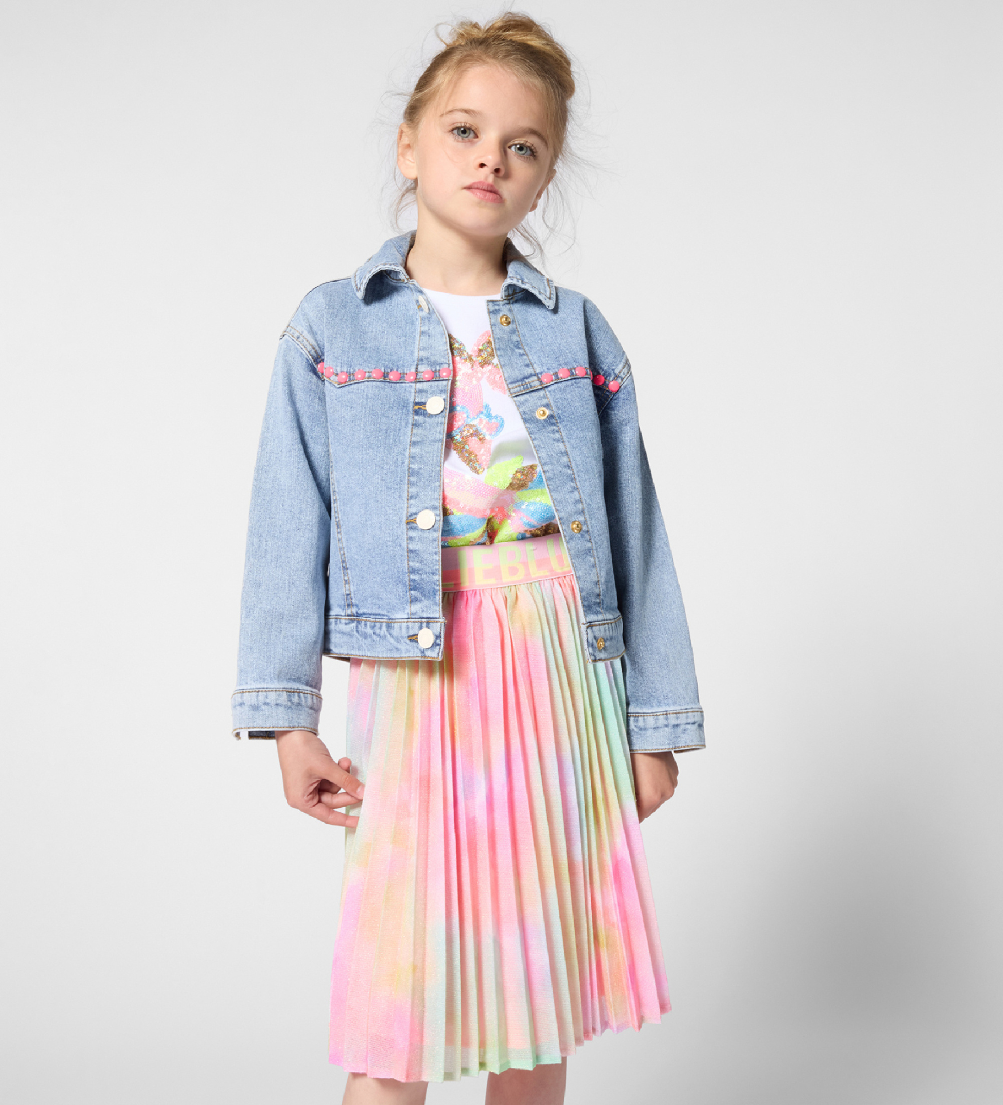 Billieblush für Mädchen. U21863 Rosa Faltenrock (4Y= 102cm), Lässig, Polyester, Kinderbekleidung