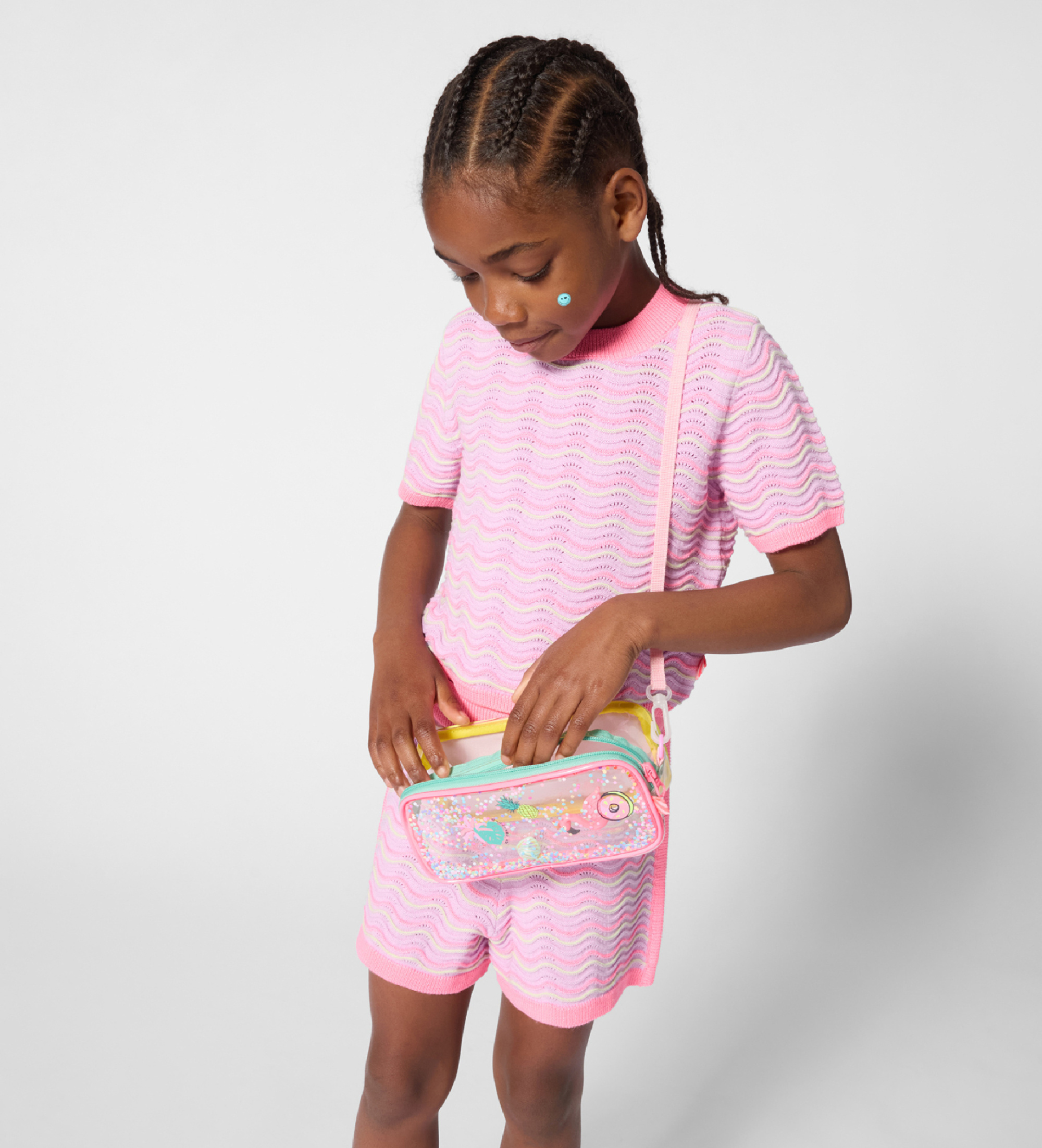 Billieblush für Mädchen. U21944 Rosa Fantasie-Pullover (10Y= 138cm), Lässig, Baumwolle, Kurzarm, Kinderbekleidung