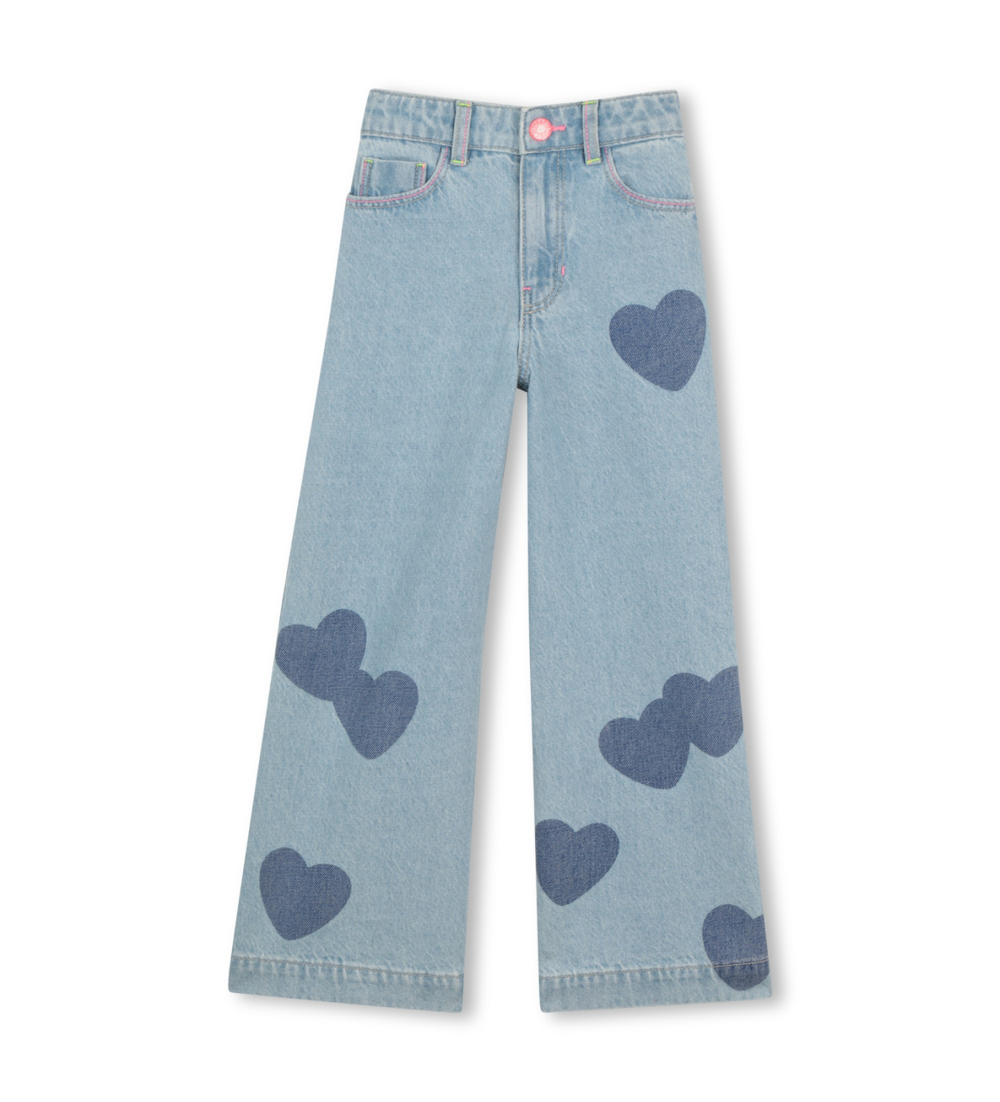 Billieblush für Mädchen. U21877 Jeans Herz blau (12Y= 150cm), Lässig, Baumwolle, Denim, Kinderbekleidung