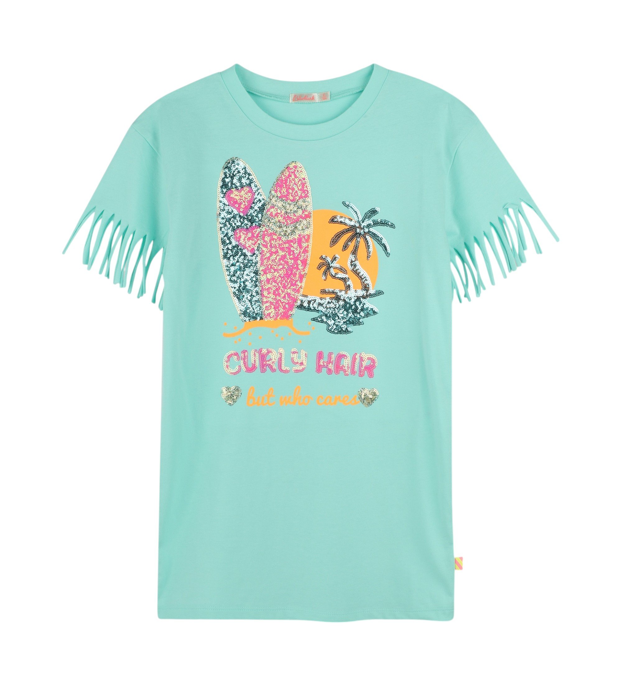 Billieblush für Mädchen. U20980 Türkisfarbenes Kleid mit Grafikdruck (2Y= 86cm), Lässig, Kurzarm, Kinderbekleidung