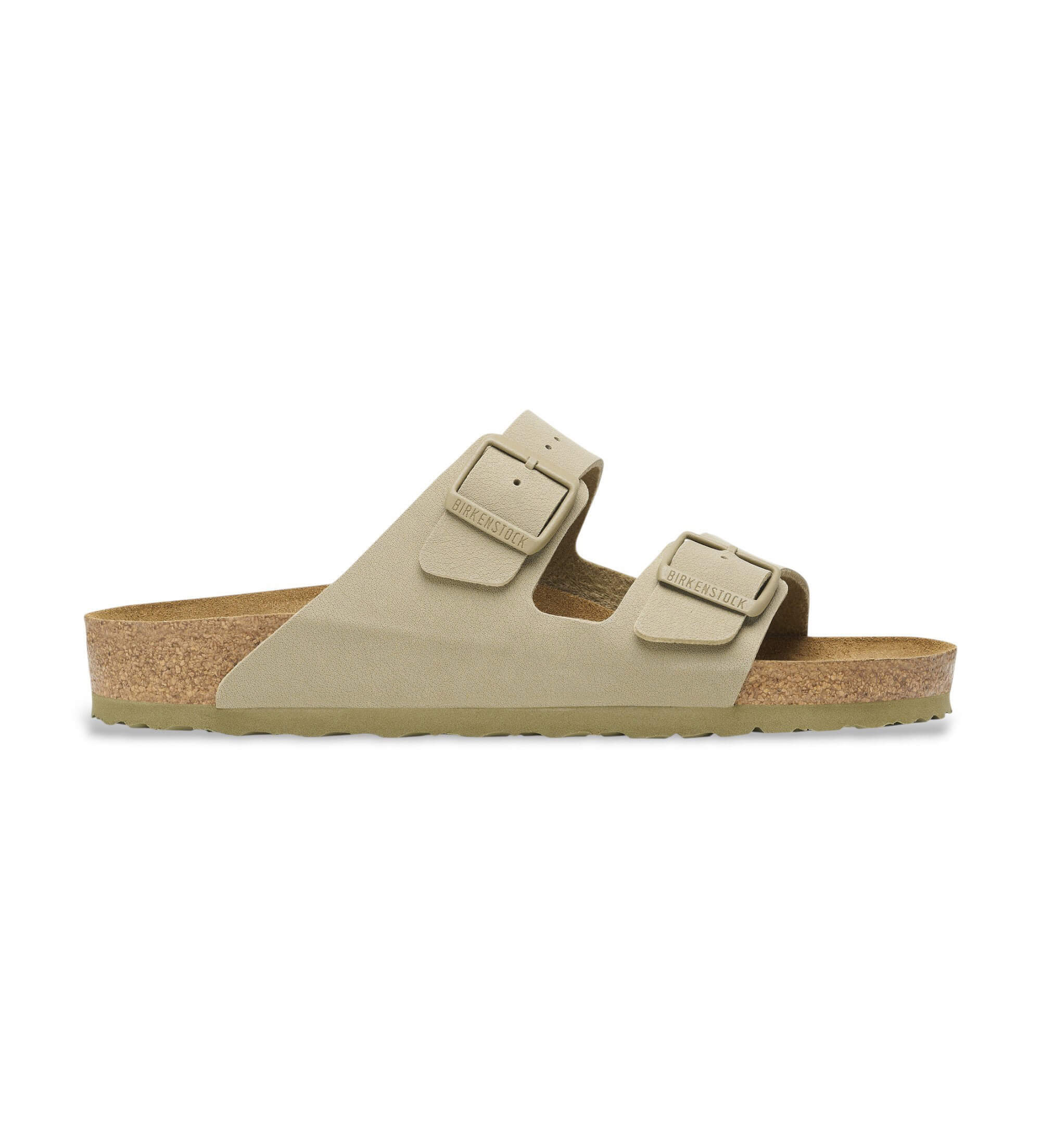 Birkenstock für Herren. 1027704 Leder-Sandalen Arizona (Normale Passform) khakigrün (42), Wohnung, Keine, Lässig