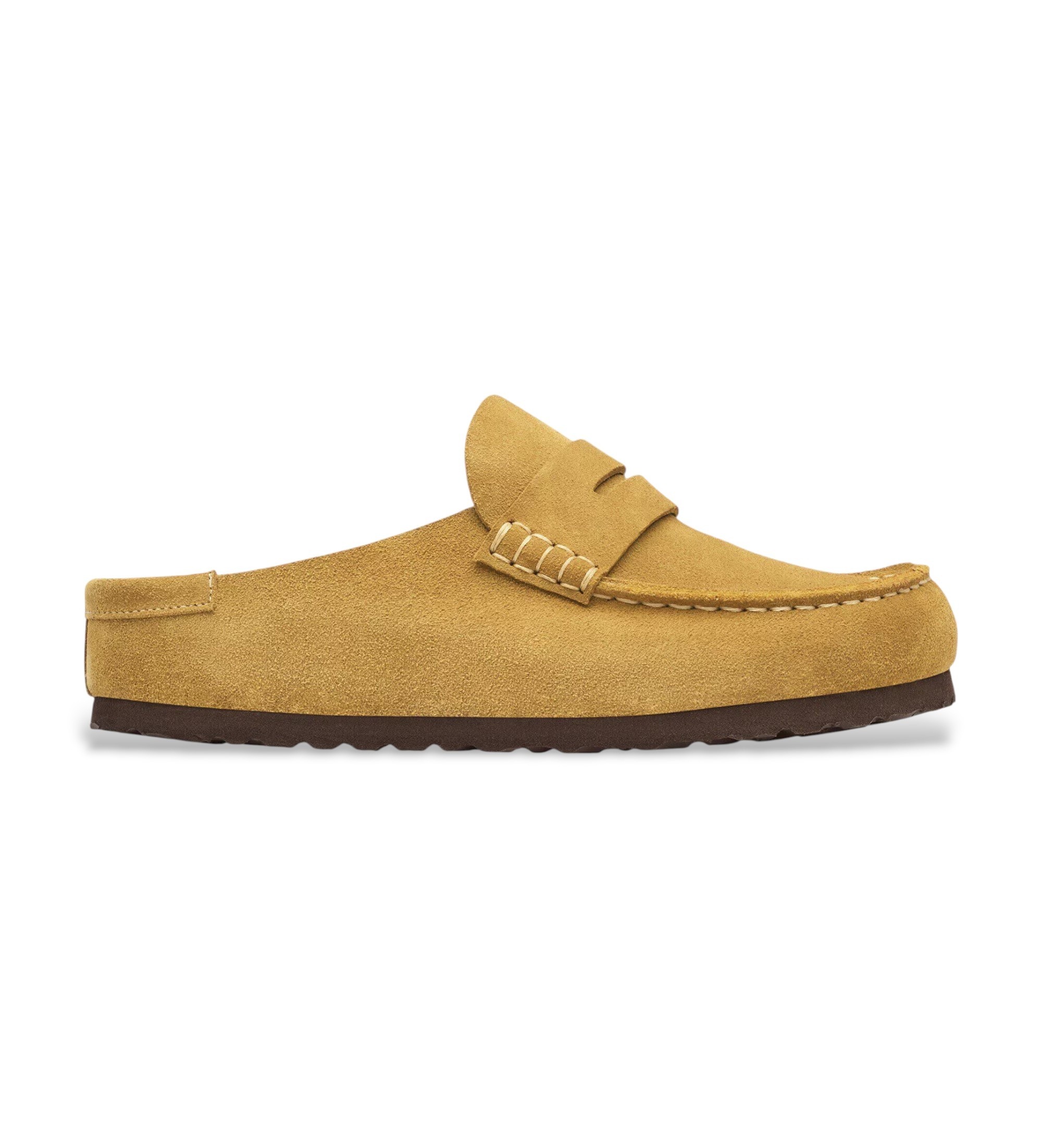 Birkenstock für Herren. 1033144 Leder-Loafer Naples Wrapped (Normale Passform) senfgelb (40), Wohnung, Wildleder, Keine, Lässig
