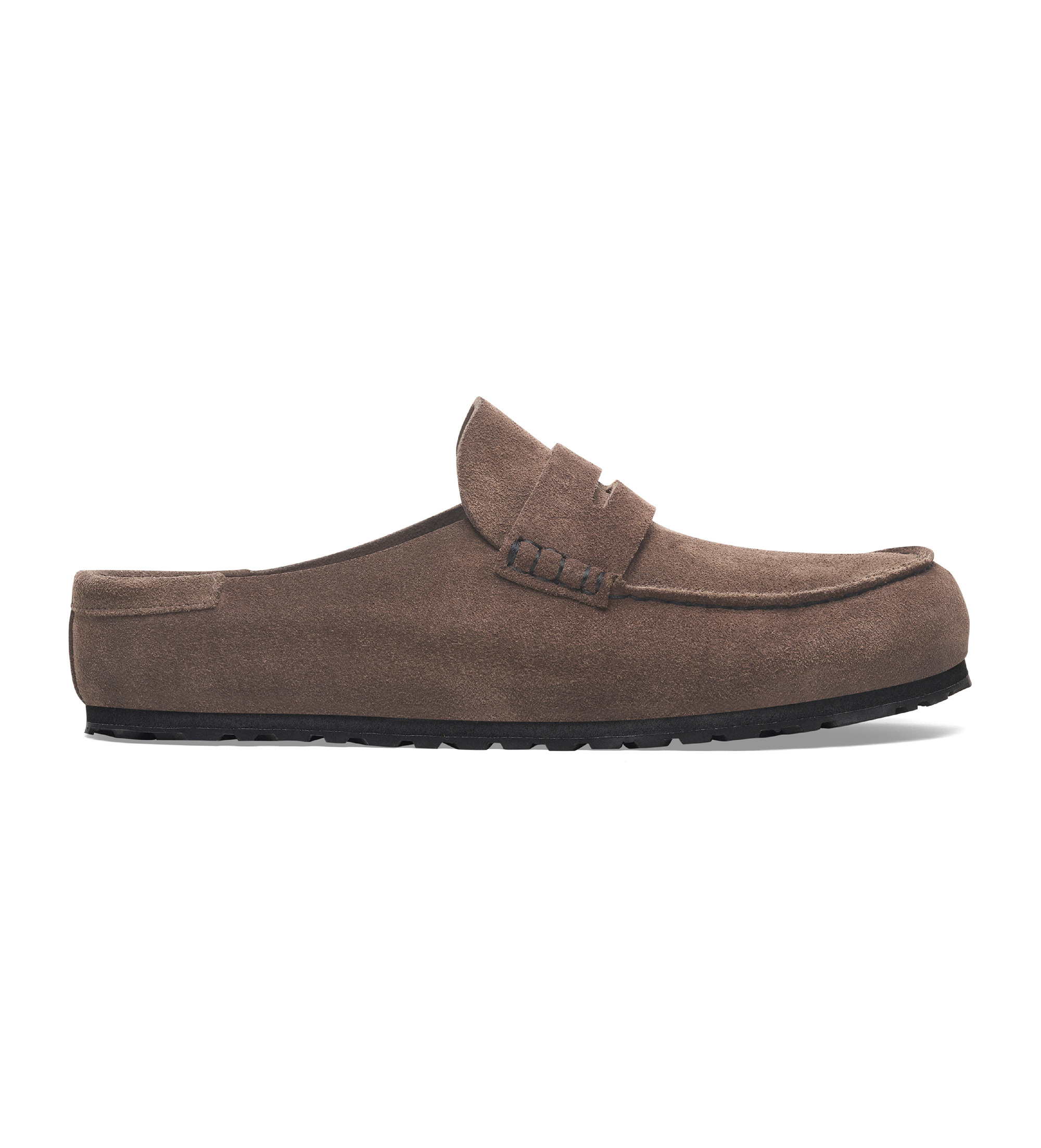 Birkenstock für Damen. 1029712 Leder-Loafer Naples Wrapped (Schmale Passform) braun (36), Wohnung, Wildleder, Keine, Lässig