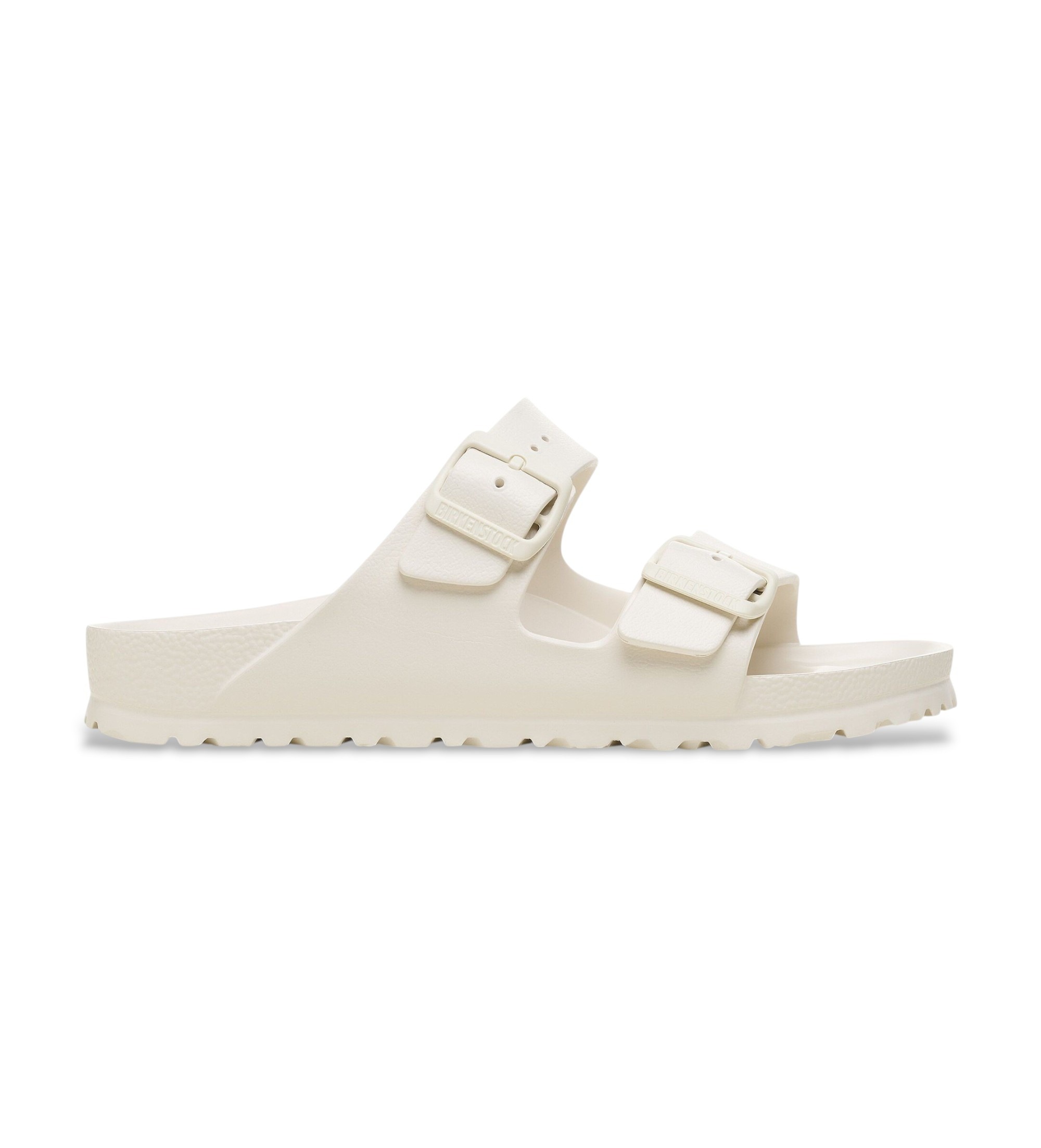 Birkenstock für Damen. 1027384 Sandalen Arizona Essentials EVA (Schmale Passform) gebrochenes weiß (41), Kunststoff, Beige, Wohnung, Keine,