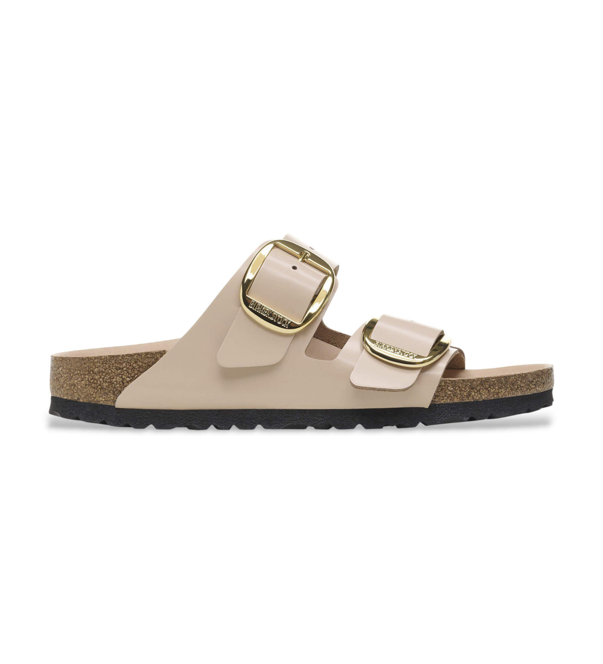 Birkenstock für Damen. 1026553 Leder-Sandalen Arizona Big Buckle (Schmale Passform) beige (41), Wohnung, Keine, Lässig