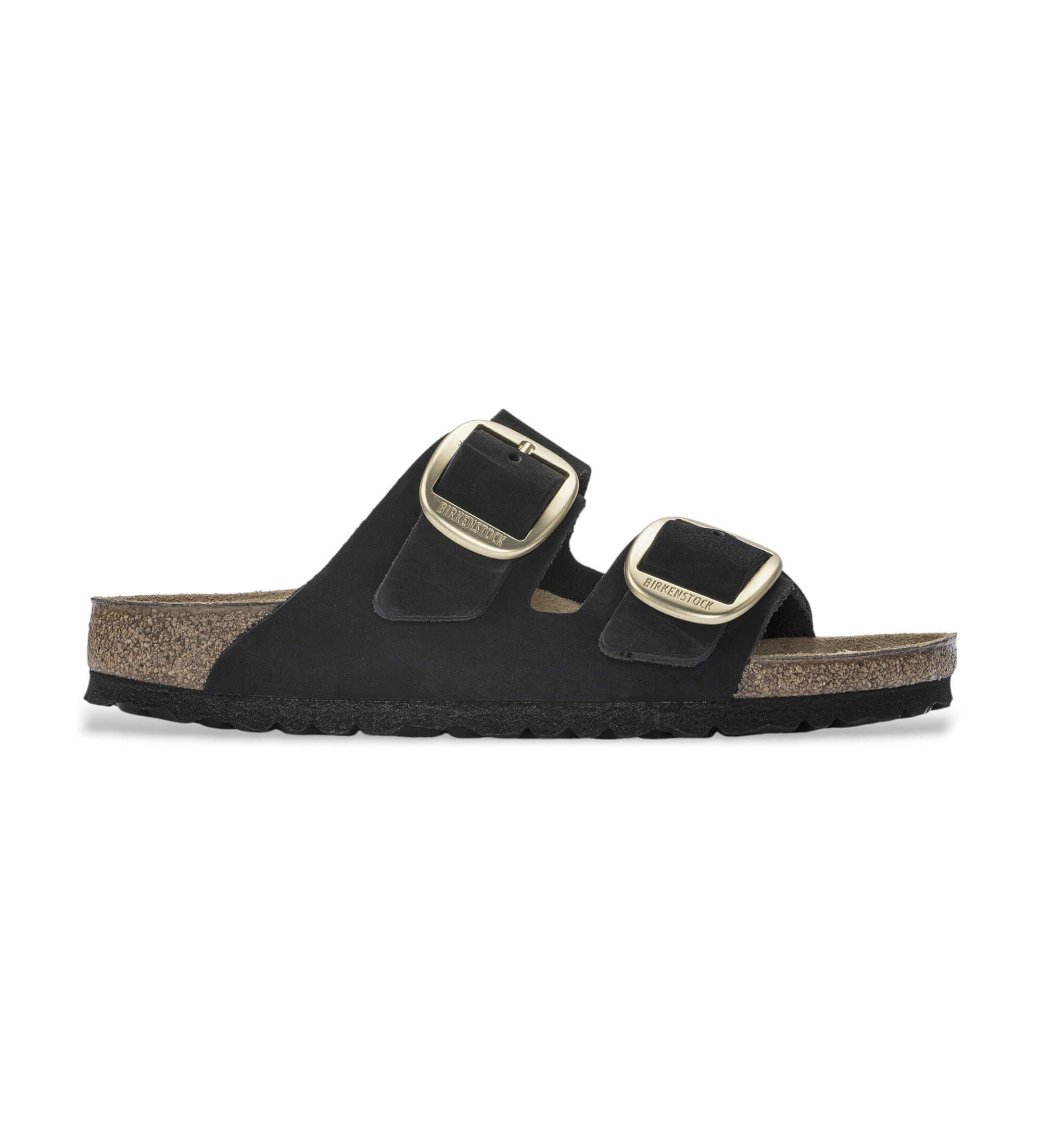 Birkenstock für Damen. 1023290 Leder-Sandalen Arizona Big Buckle Lenb (Schmale Passform) schwarz (41), Wohnung, Keine, Lässig