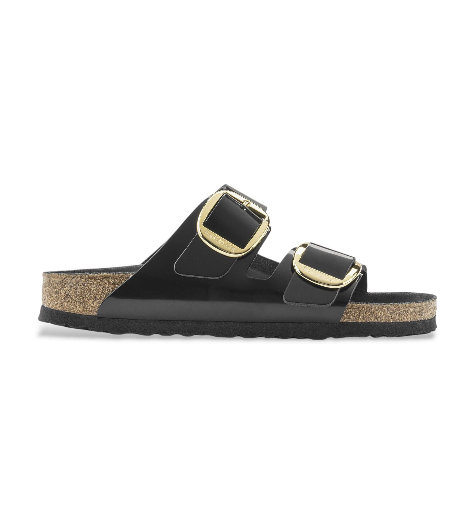 Birkenstock für Damen. 1021476 Sandalen aus Leder Arizona Big Buckle (Schmale Passform) schwarz (38), Wohnung, Keine, Lässig