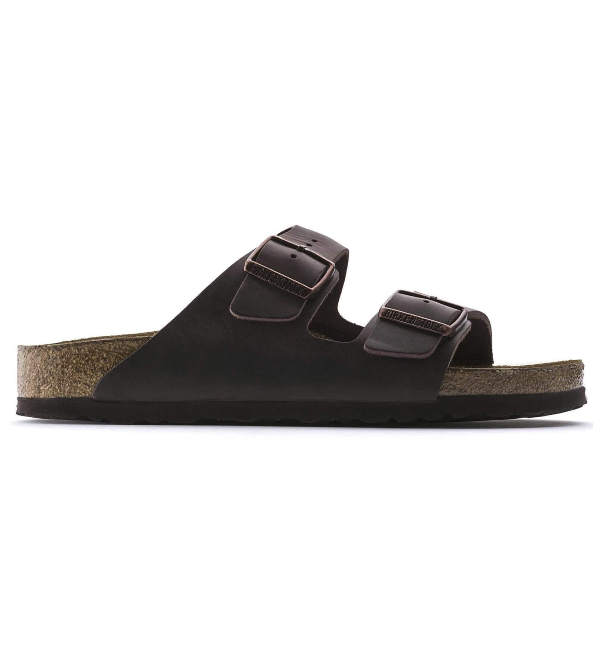Birkenstock für Damen. 452763 Sandalen aus Leder Arizona Soft Footbed Oiled (Schmale Passform) braun (42), Wohnung, Keine, Lässig