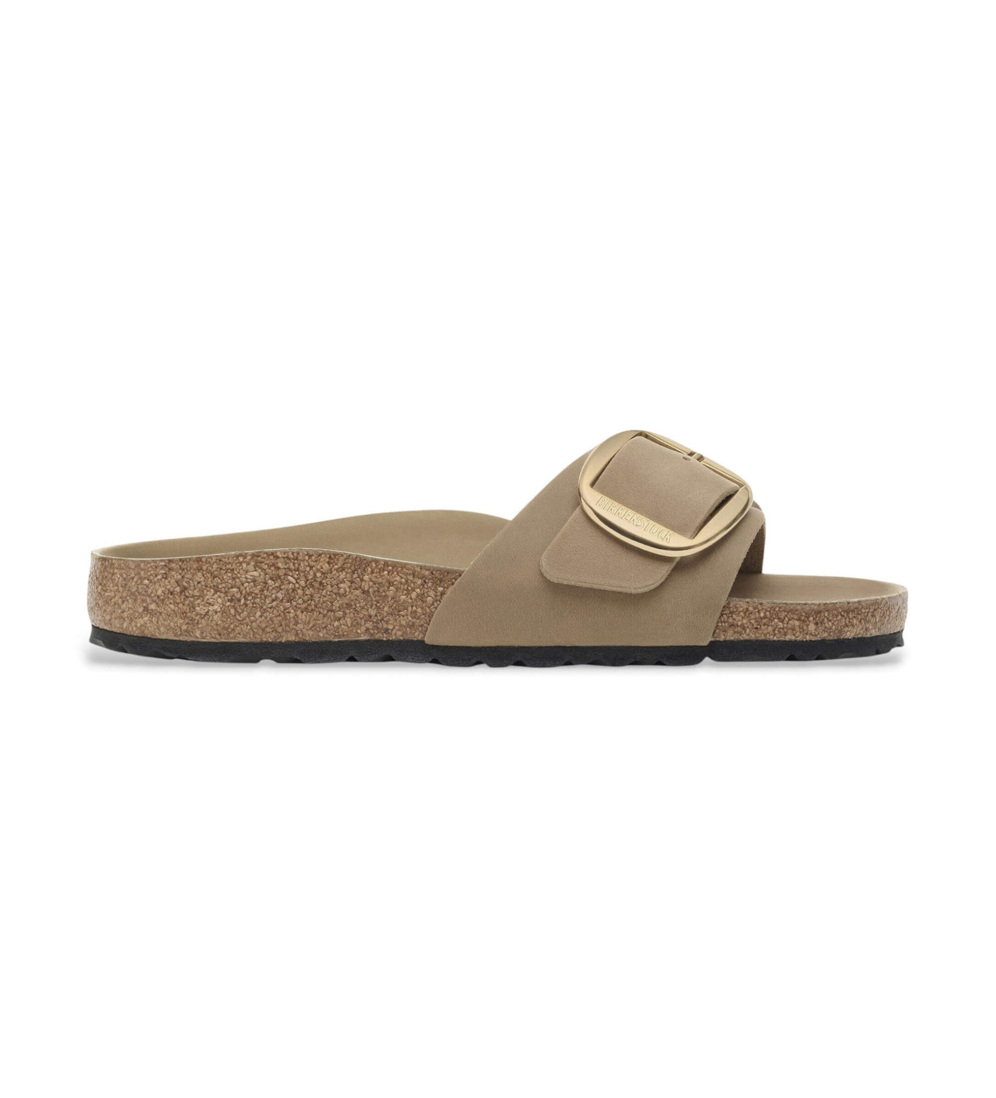 Birkenstock für Damen. 1030467 Leder-Sandalen Madrid Big Buckle (Schmale Passform) hellbraun (41), Wohnung, Keine, Lässig