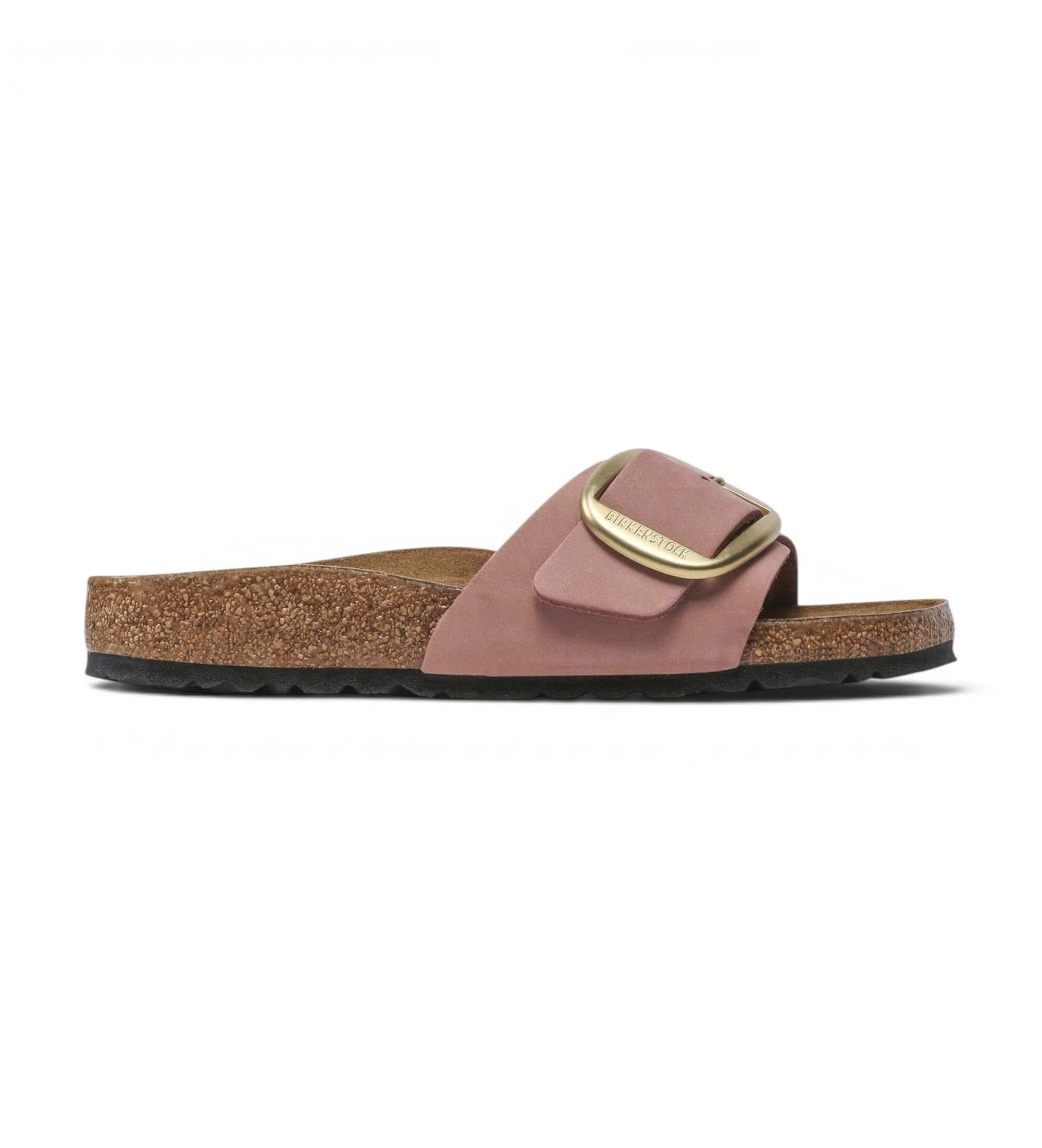Birkenstock für Damen. 1024039 Leder-Sandalen Madrid Big Buckle (Schmale Passform) rosa (42), Wohnung, Nobuck, Keine, Lässig