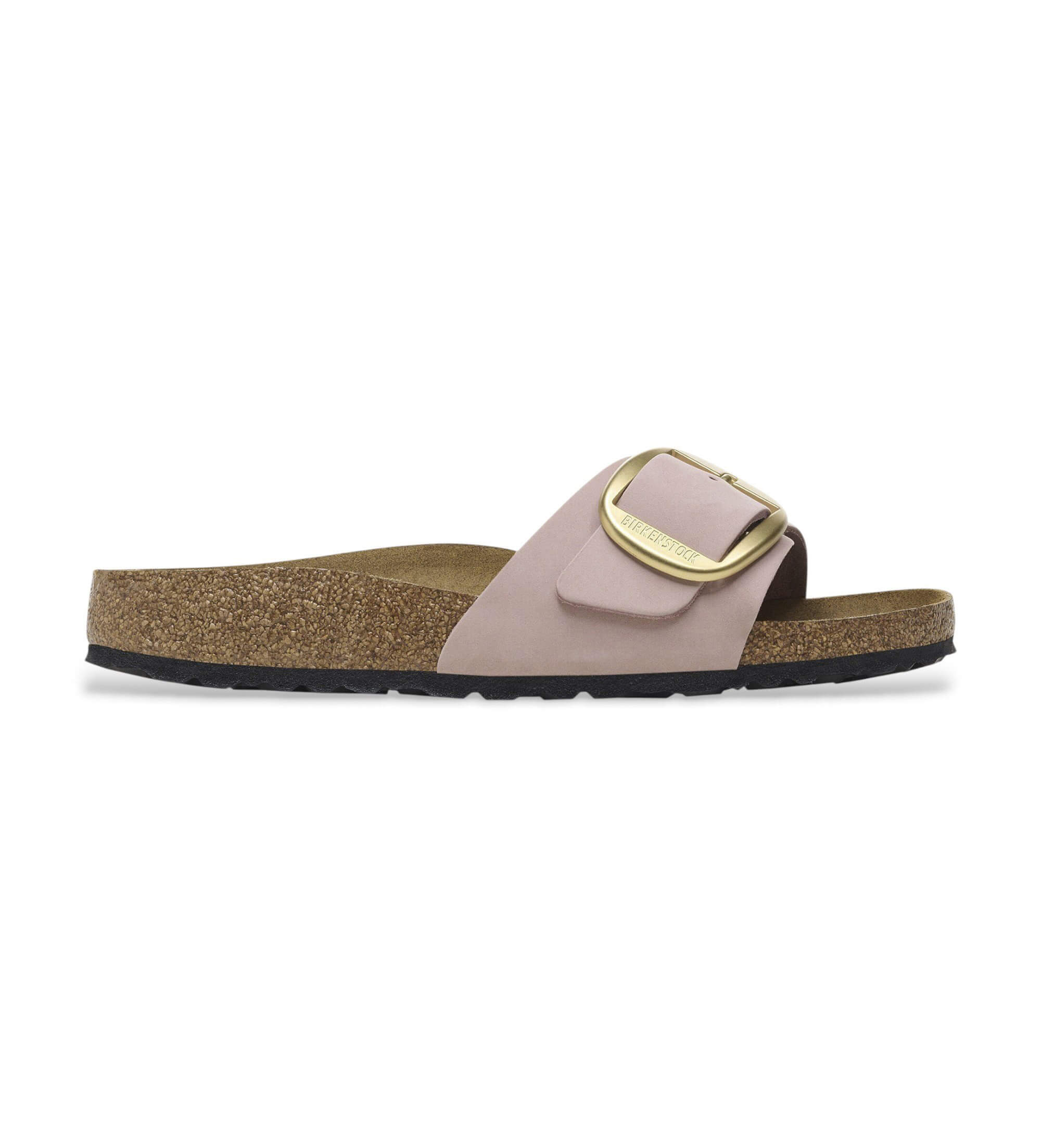 Birkenstock für Damen. 1027056 Leder-Sandalen Madrid Big Buckle (Schmale Passform) rosa (39), Wohnung, Keine, Lässig