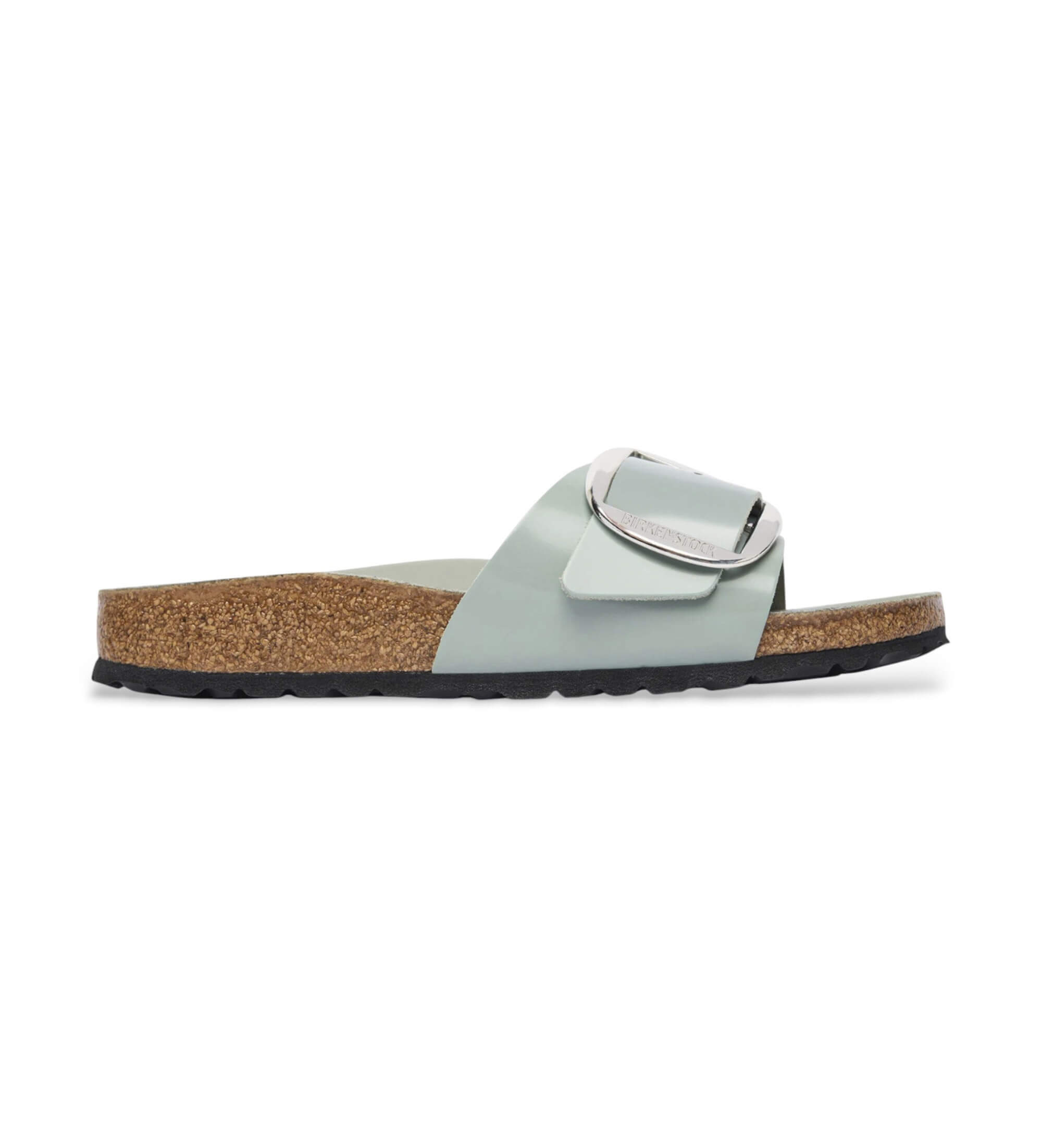 Birkenstock für Damen. 1031788 Leder-Sandalen Madrid Big Buckle (Schmale Passform) Blaugrün (37), Wohnung, Keine, Lässig