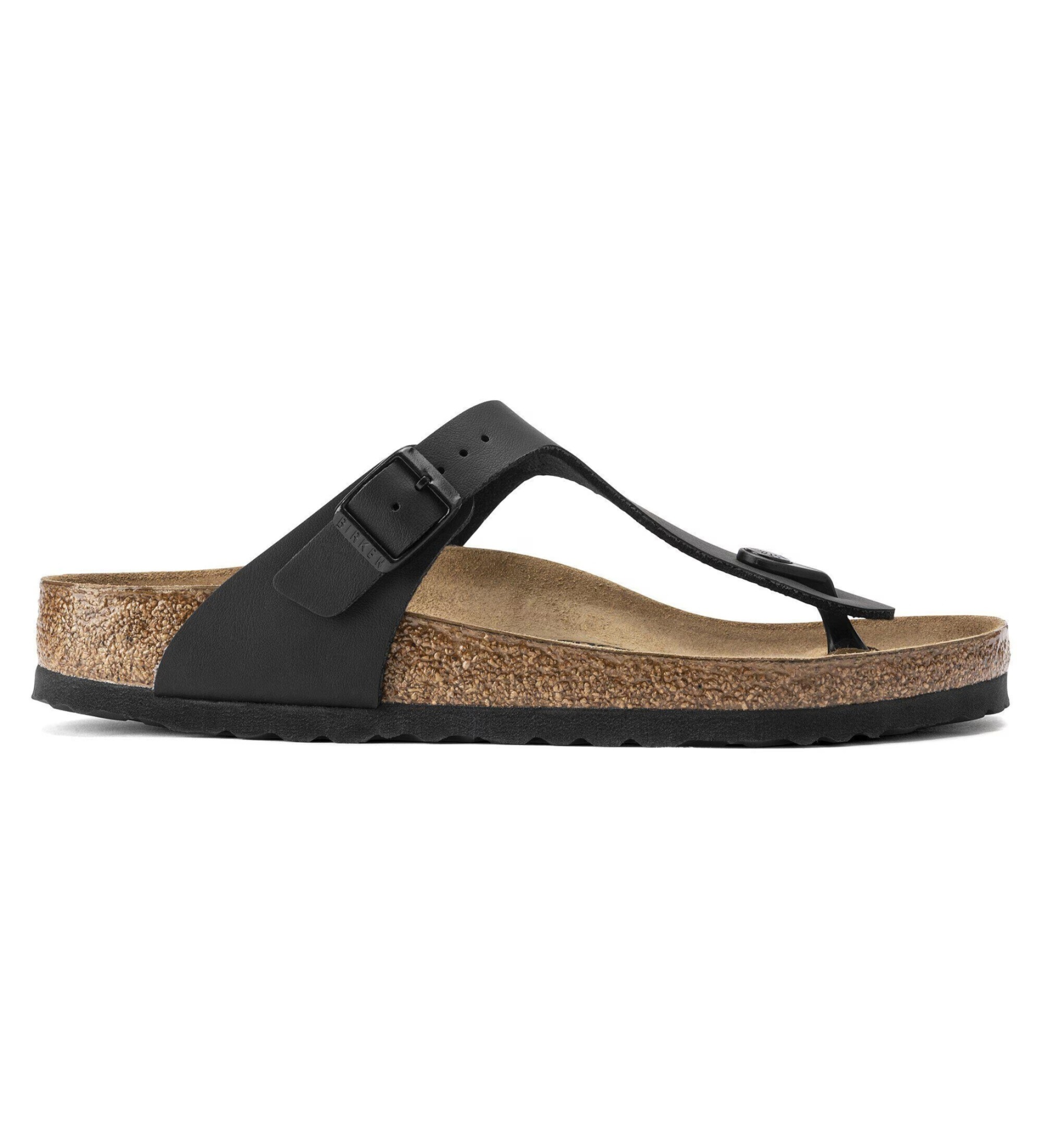 Birkenstock für Damen. 43691 Sandalen Gizeh Birko-Flor (Reguläre Passform) schwarz (38), Wohnung, Keine, Lässig