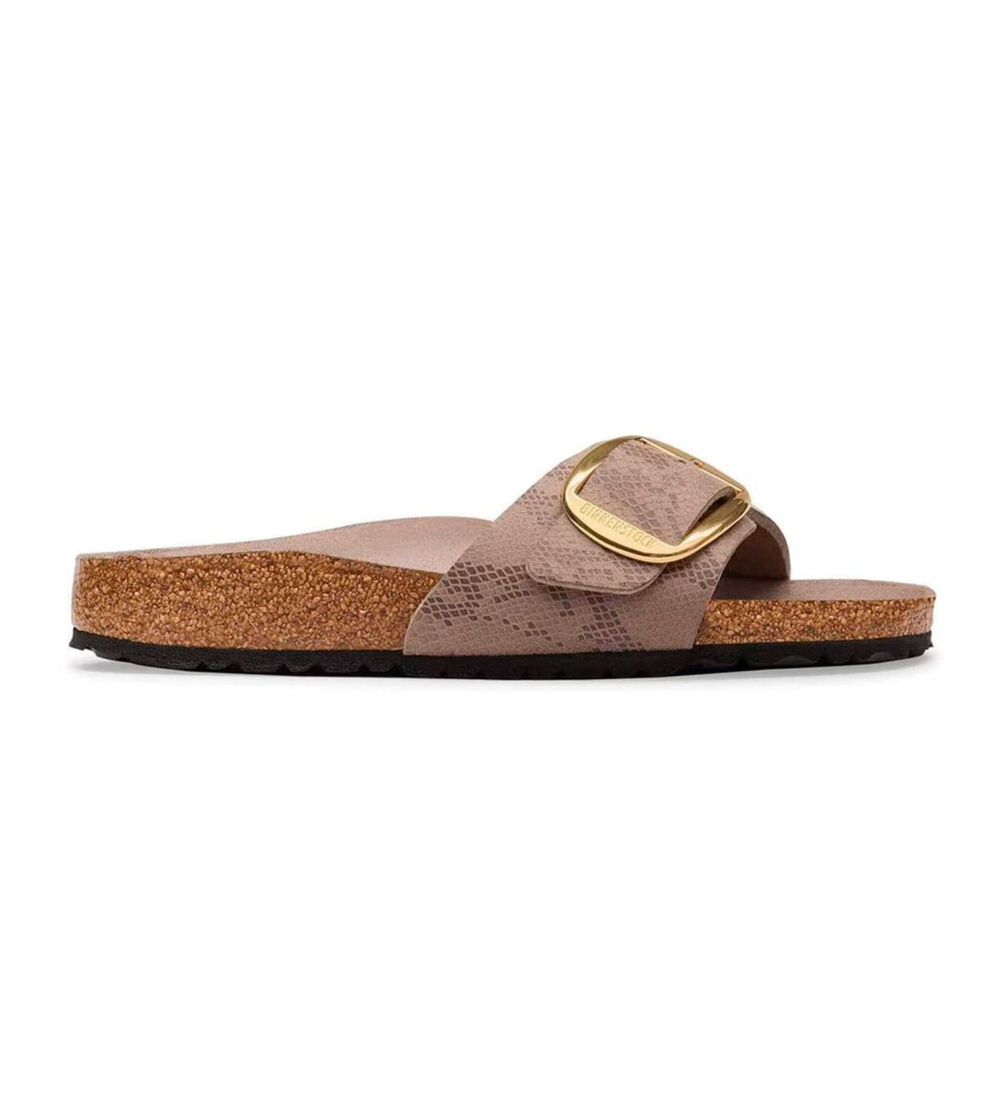 Birkenstock für Damen. 1032935 Sandalen Madrid Big Buckle (Schmale Passform) taupe (42), Wohnung, Keine, Lässig