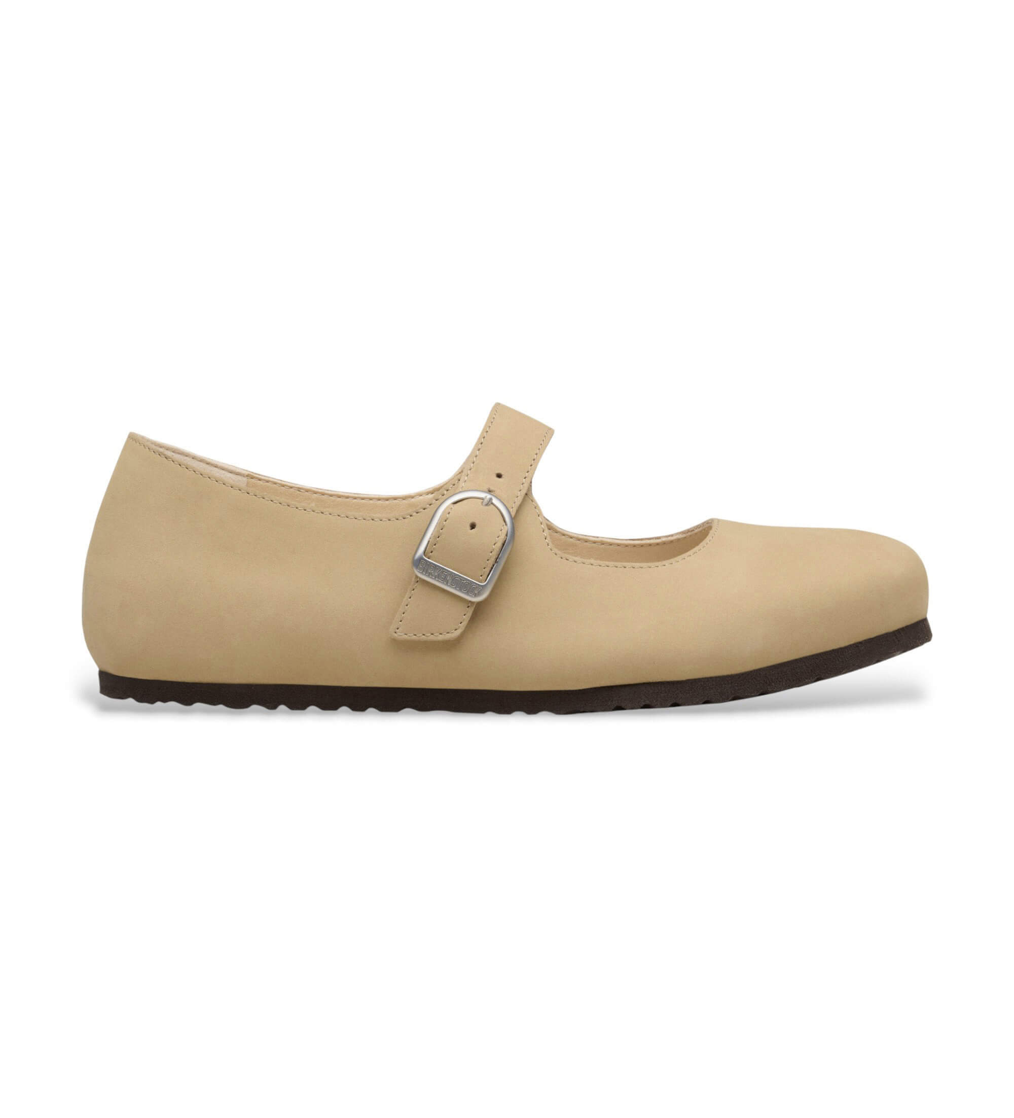 Birkenstock für Damen. 1031539 Ballerinas aus Leder Santa Clarita (Reguläre Passform) beige (40), Wohnung, Schnalle, Lässig