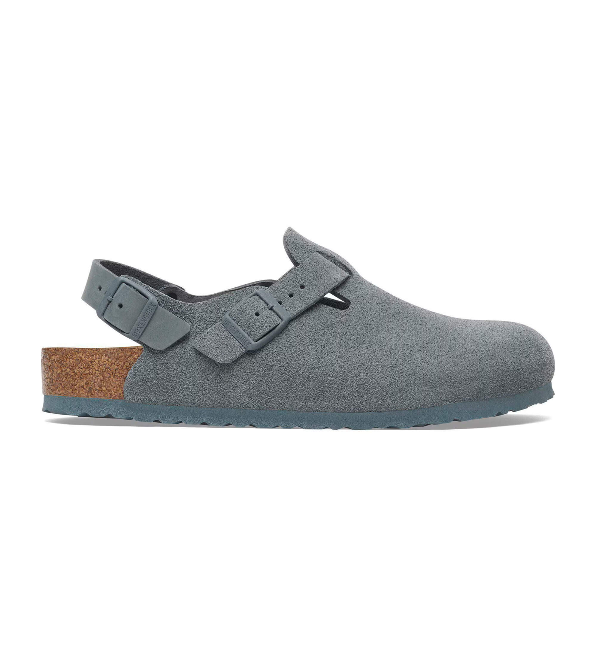 Birkenstock für Herren. 1029217 Tokio Leder-Clogs (Reguläre Passform) grau (45), Wohnung, Wildleder, Keine, Lässig