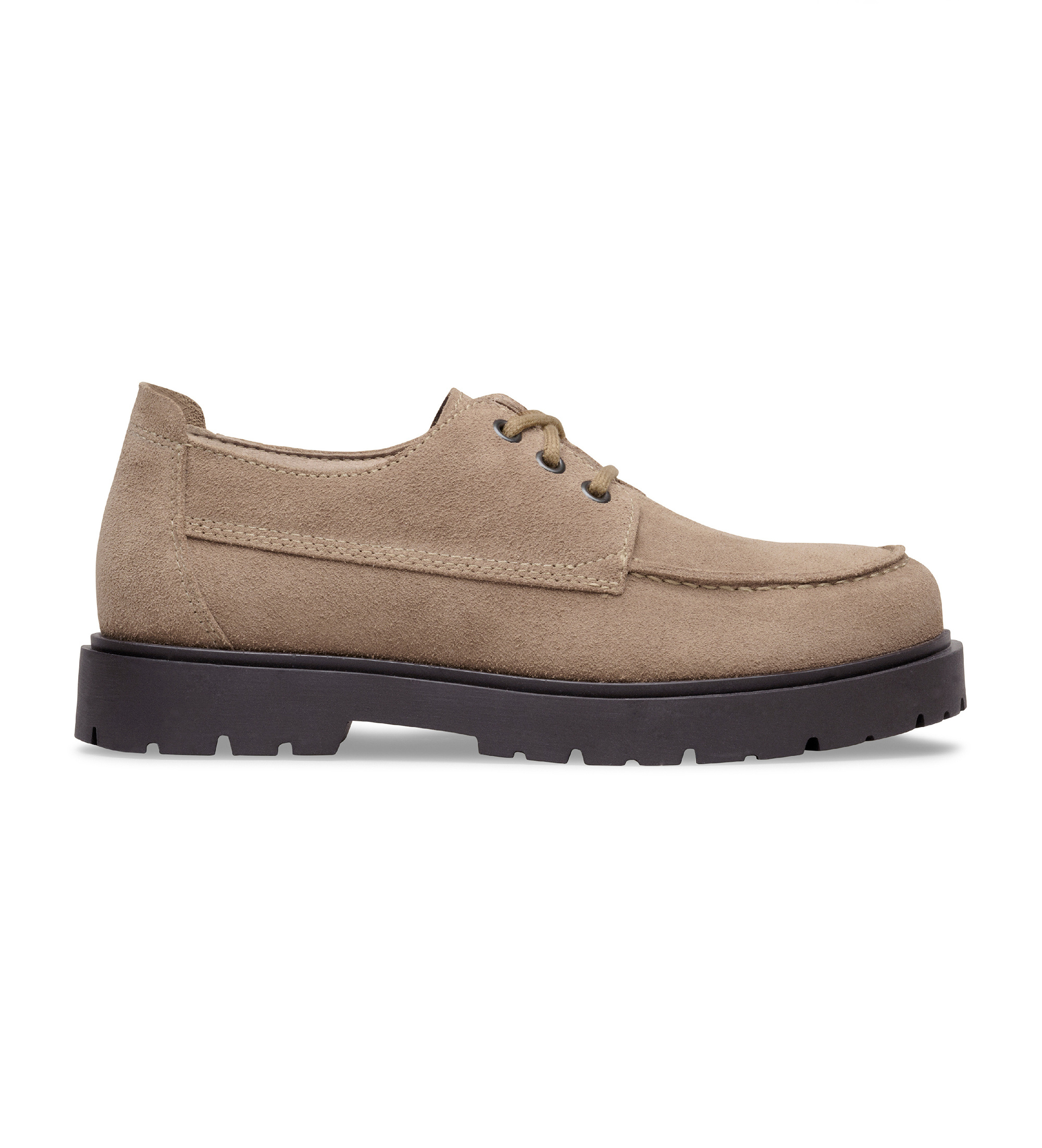 Birkenstock für Herren. 1031884 Highwood Moc Lederschuhe (Normale Passform) taupe (45), Wohnung, Wildleder, Schnürsenkel, Lässig