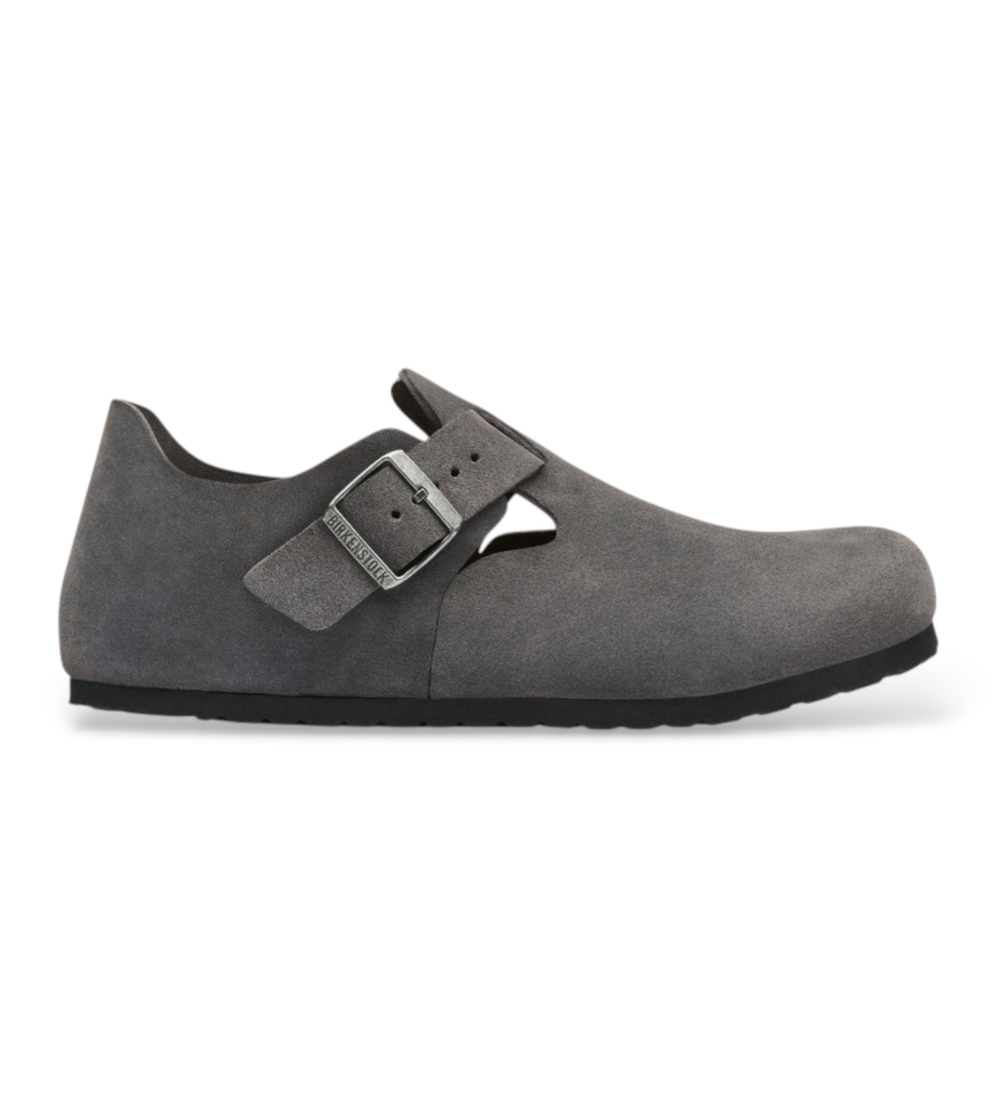 Birkenstockunisex. 1033195 Leren schoenen London (Smalle pasvorm) donkergrijs (39), Leer, Plat, Veters, Casual