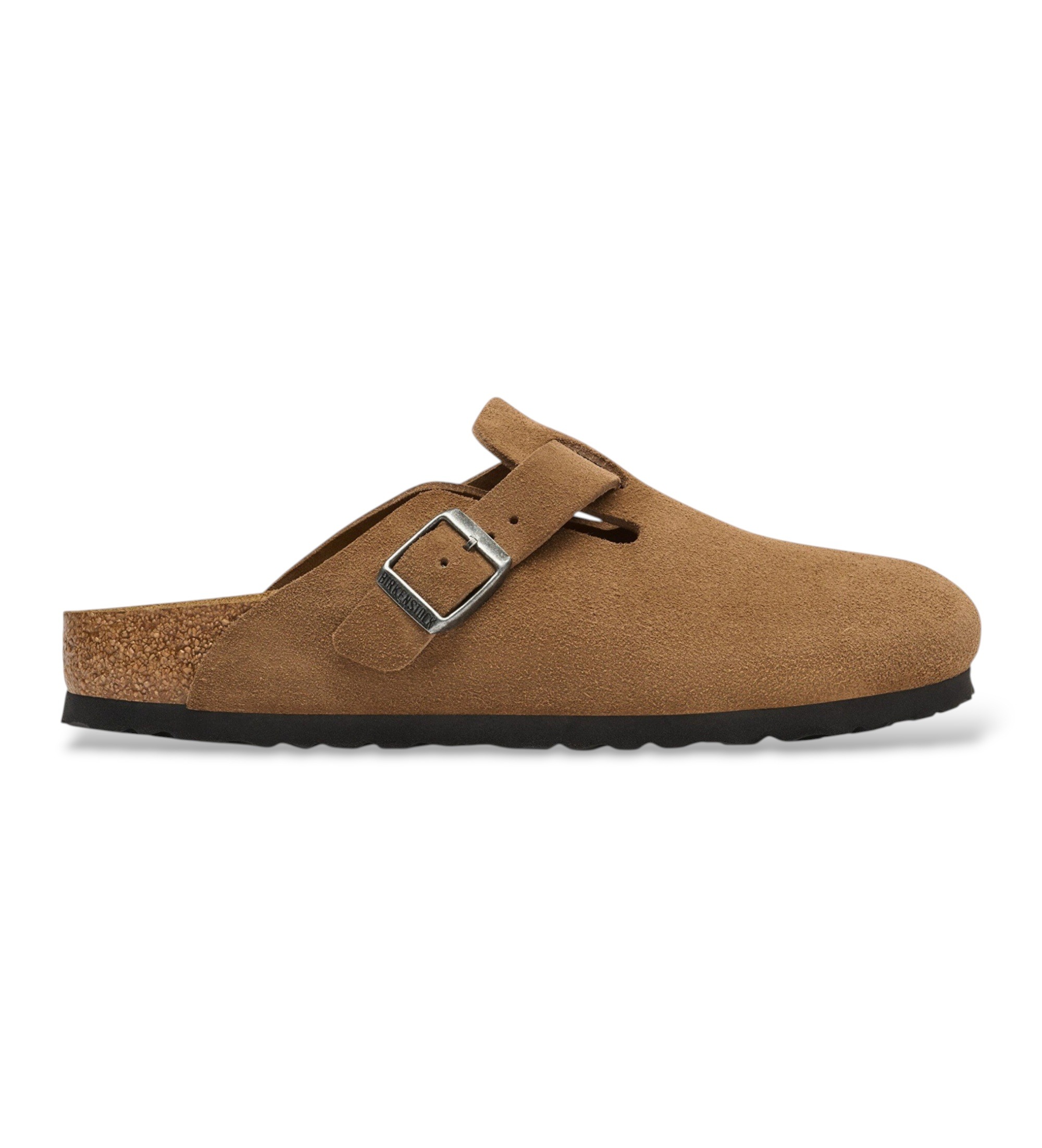 Birkenstock für Damen. 1032795 Leder-Clogs Boston (Schmale Passform) braun (41), Wohnung, Wildleder, Keine, Lässig
