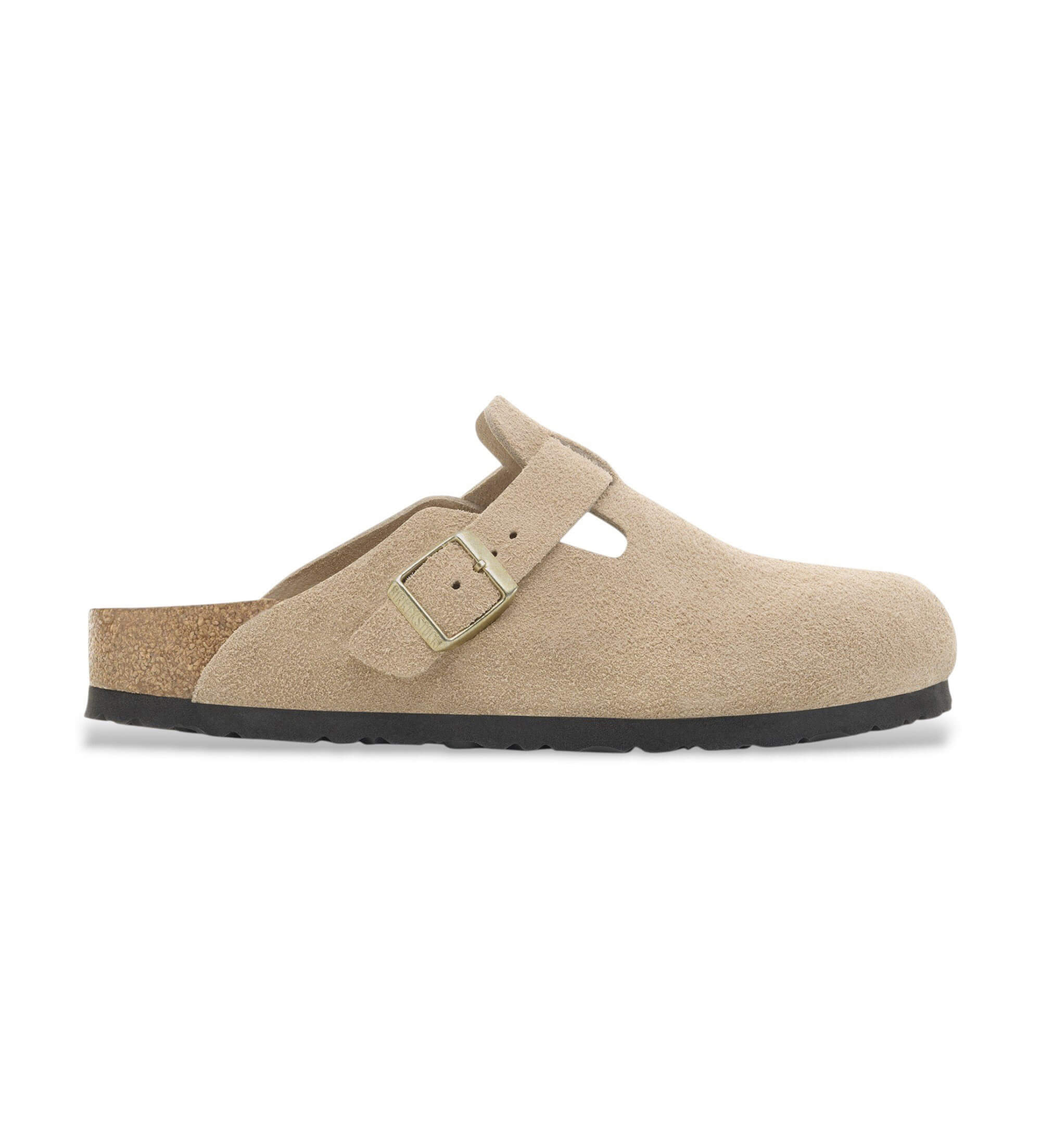 Birkenstock für Damen. 1030883 Leder-Clogs Boston (Schmale Passform) beige (38), Wohnung, Keine, Lässig