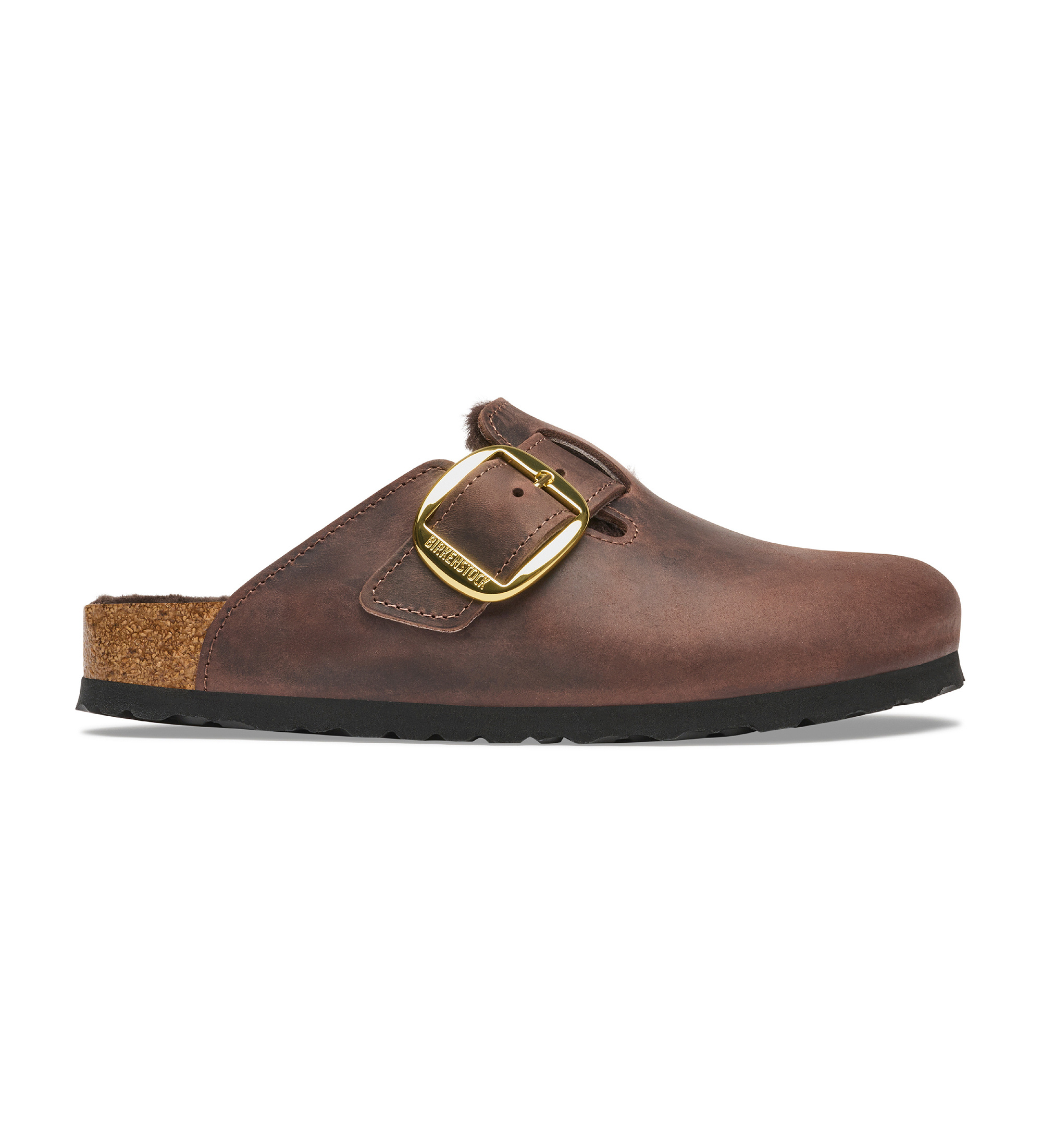 Birkenstockvoor vrouwen. 1032990 Leren Boston Big Buckle klompen (Reguliere Pasvorm) bruin (39), Leer, Plat, Geen, Casual, Havanna