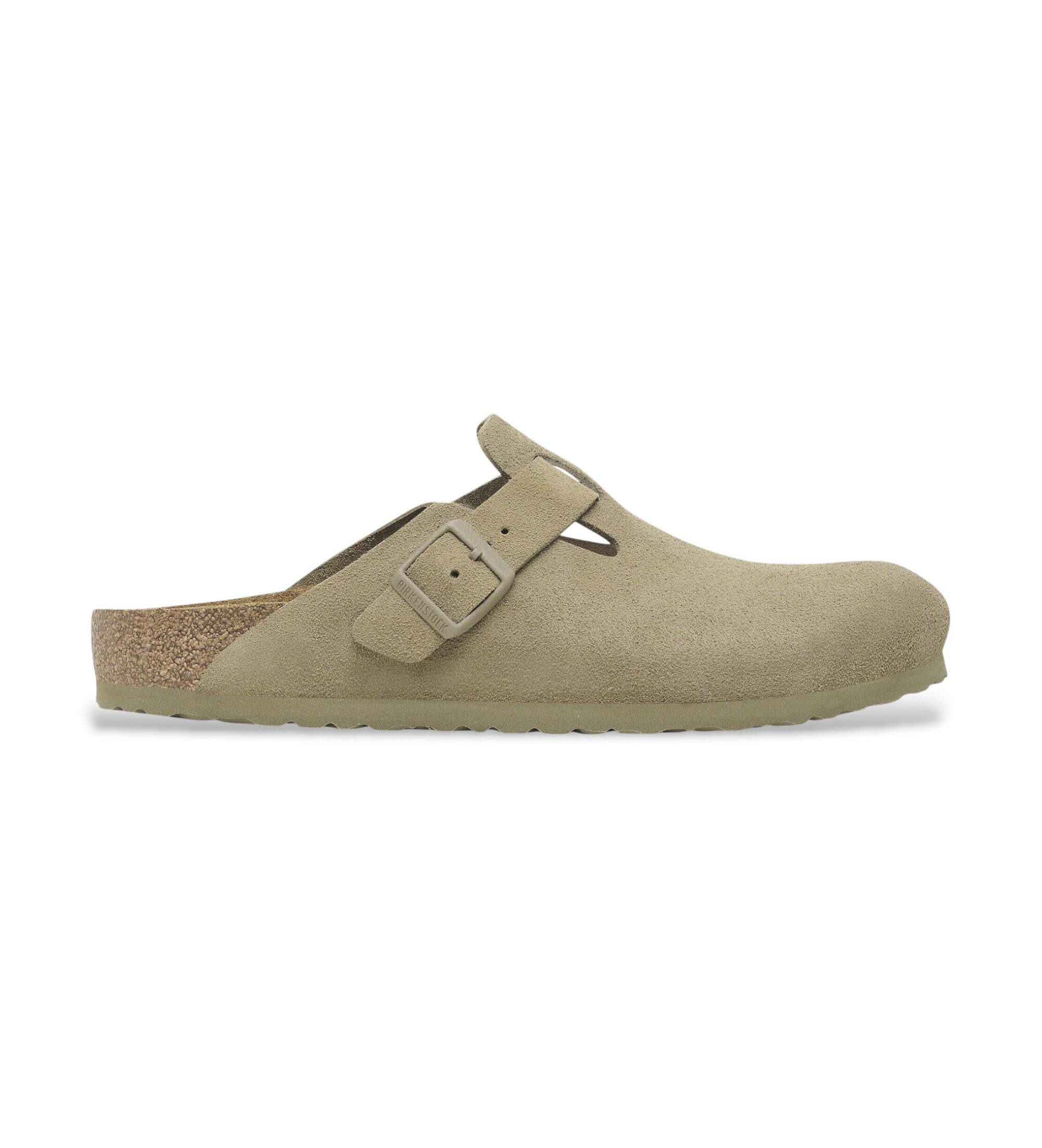 Birkenstock für Damen. 1025844 Leder-Clogs Boston (Schmale Passform) pistaziengrün (37), Wohnung, Keine, Lässig