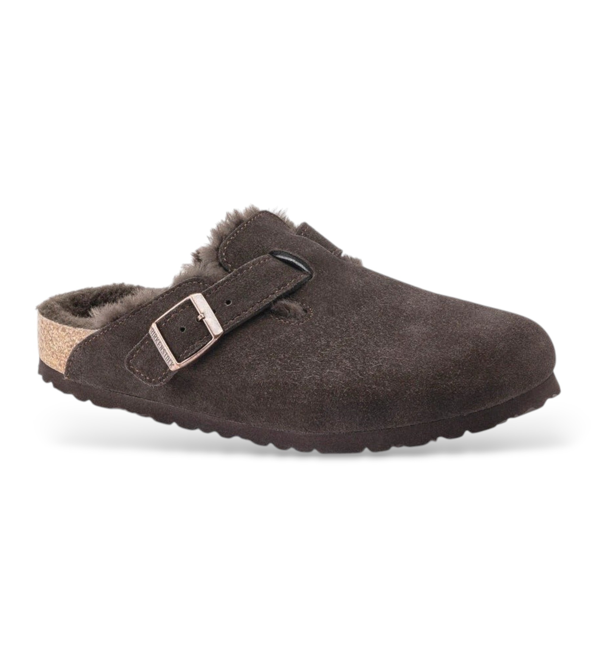 Birkenstockunisex. 1020567 Leren klompen Boston Shearling (Regular pasvorm) mokka (37), Leer, Bruin, Plat, Geen, Casual