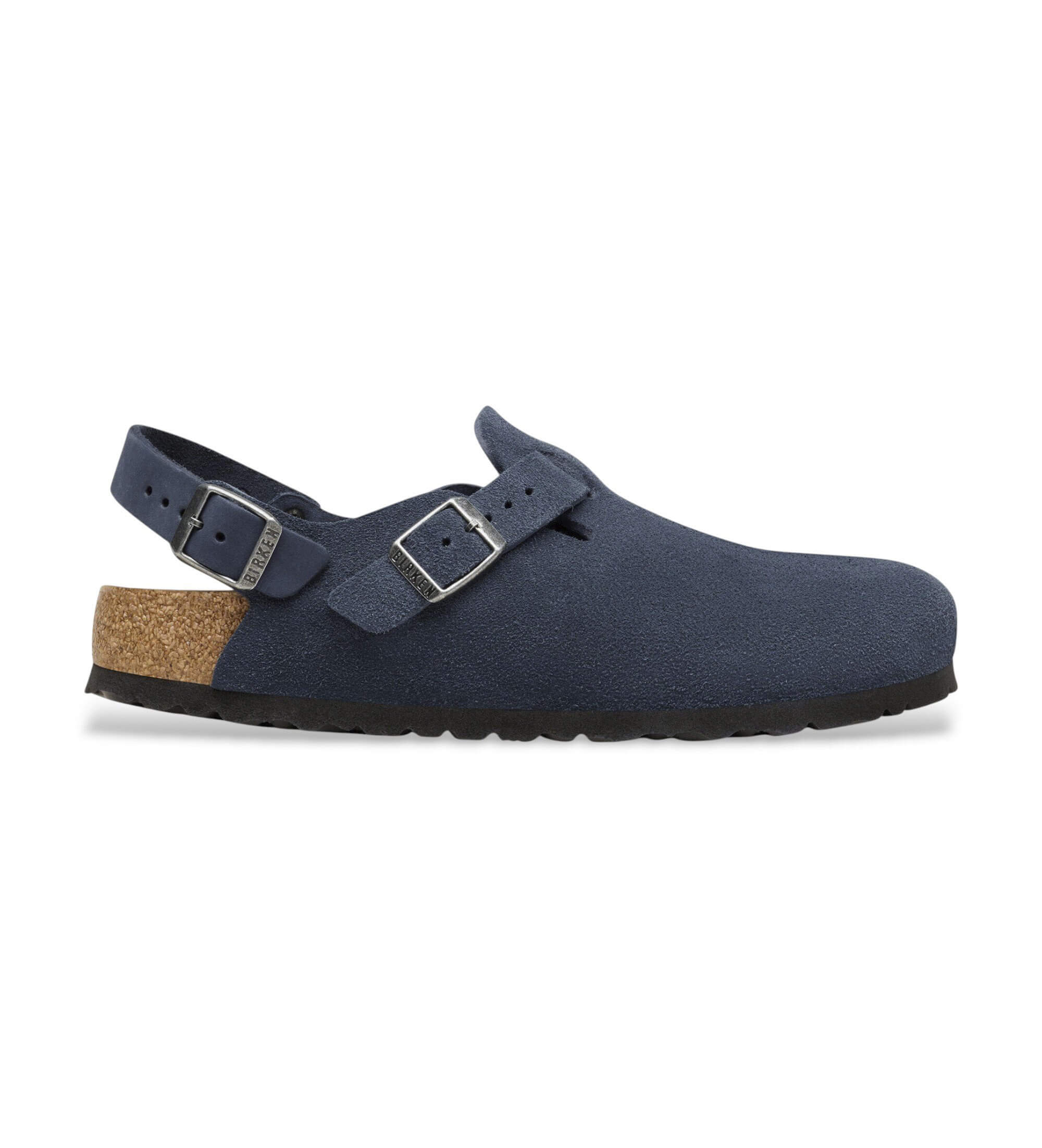 Birkenstock für Herren. 1030644 Leder-Clogs Tokio (Reguläre Weite) marineblau (46), Wohnung, Schnalle, Lässig