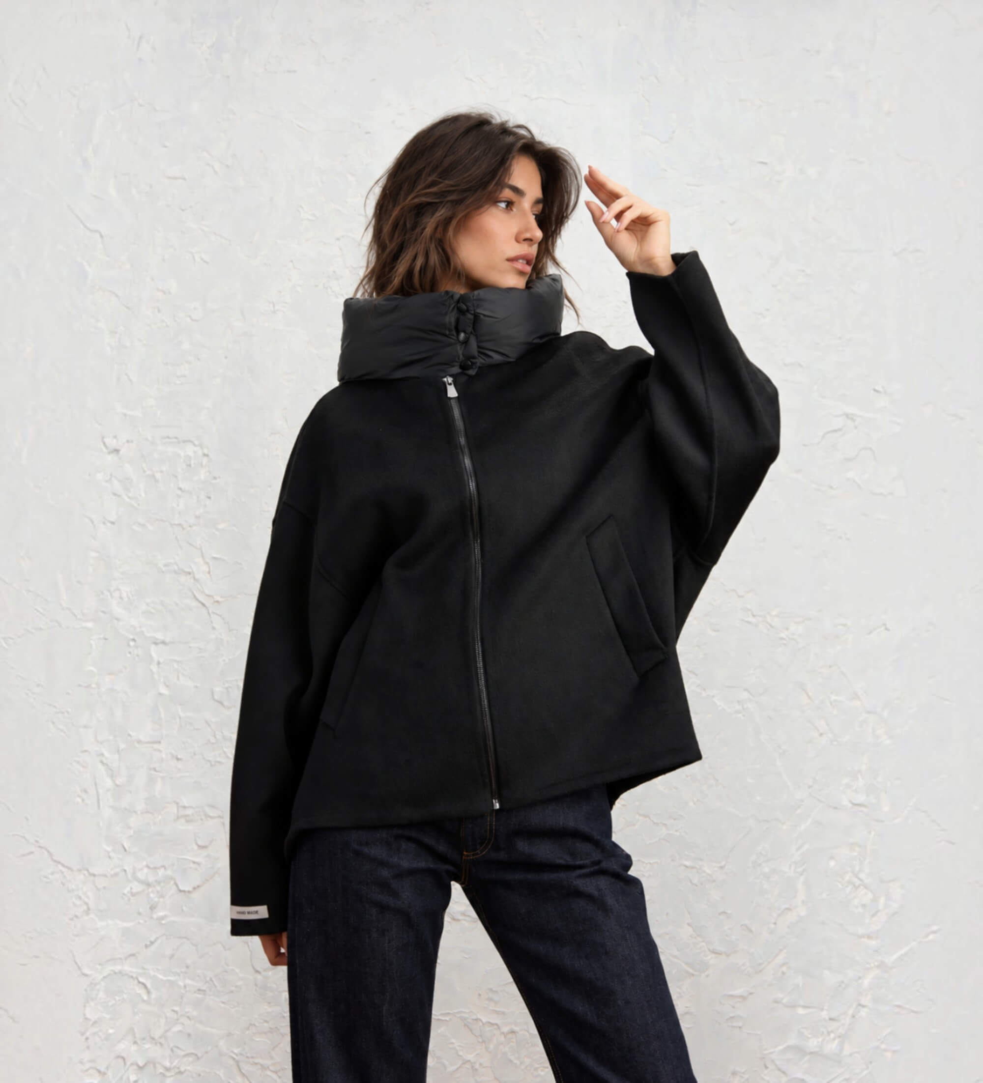 Blauervoor vrouwen. 26WBLDC04087 Jas Frederika zwart (S), Casual, Polyester