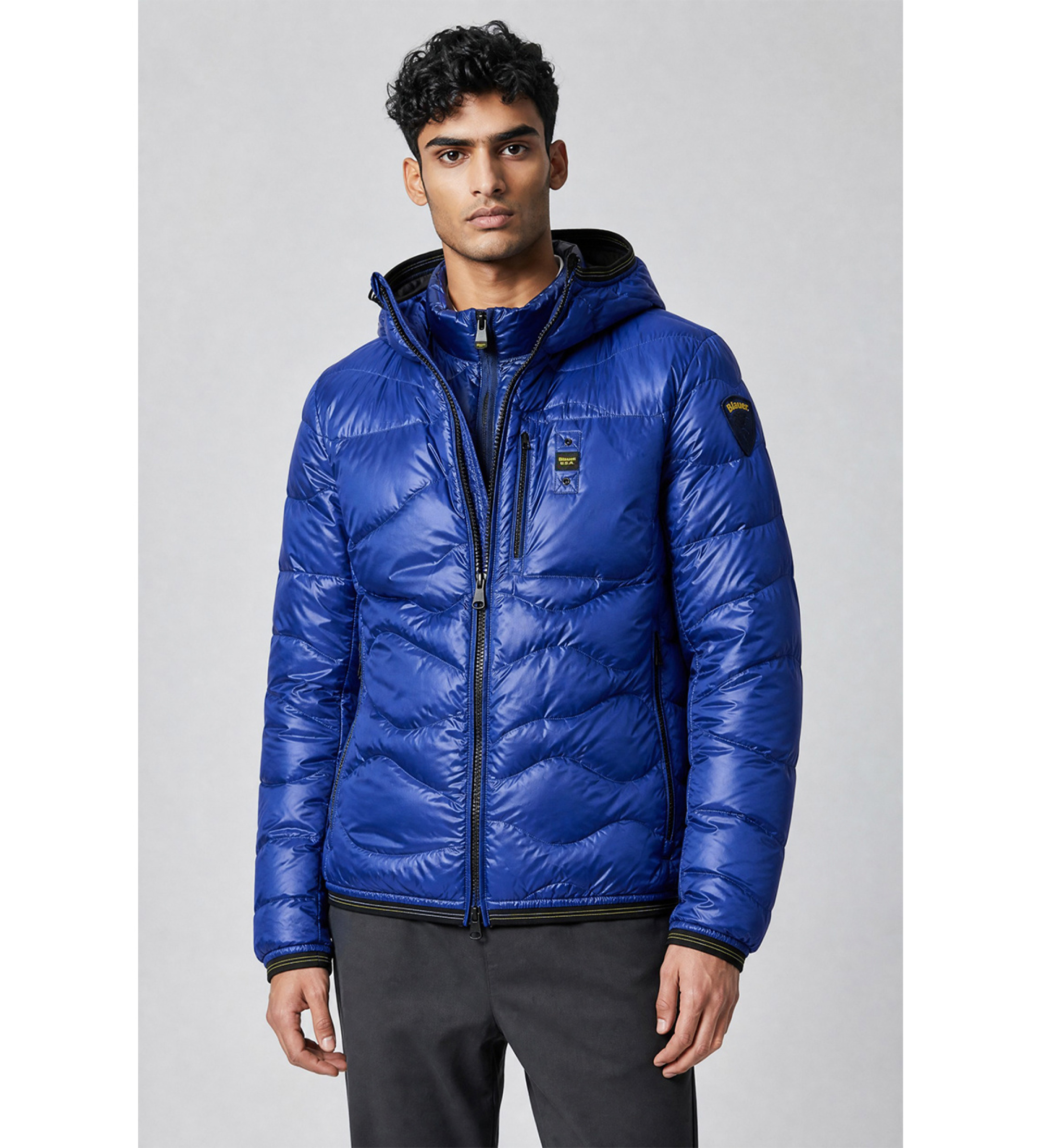 Blauer für Herren. 26SBLUC03177 Mantel Wave blau (L), Lässig, Polyester