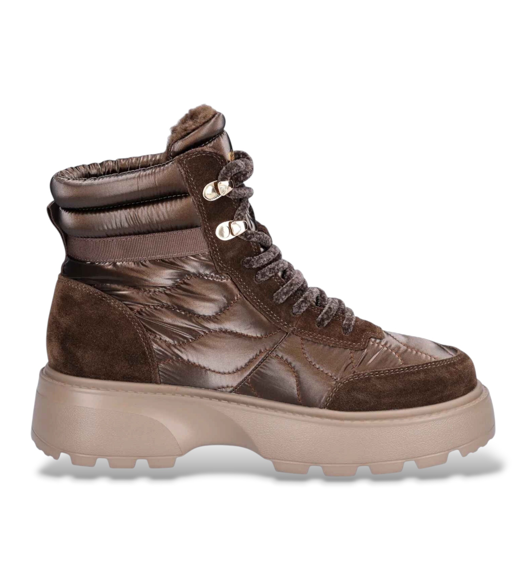 Blauer für Damen. F6BLANCA03 Bronzefarbene Lederstiefeletten Blanca03 (40), Wohnung, Schnürsenkel, Reißverschluss, Lässig