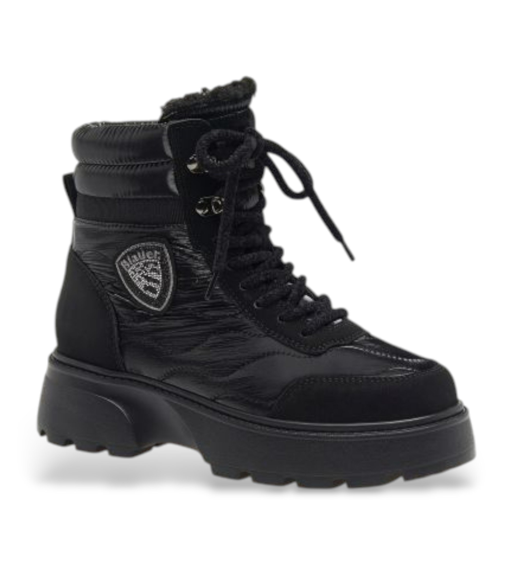 Blauer für Damen. F5BLANCA03 Lederstiefeletten 03 schwarz (38), Wohnung, Schnürsenkel, Lässig
