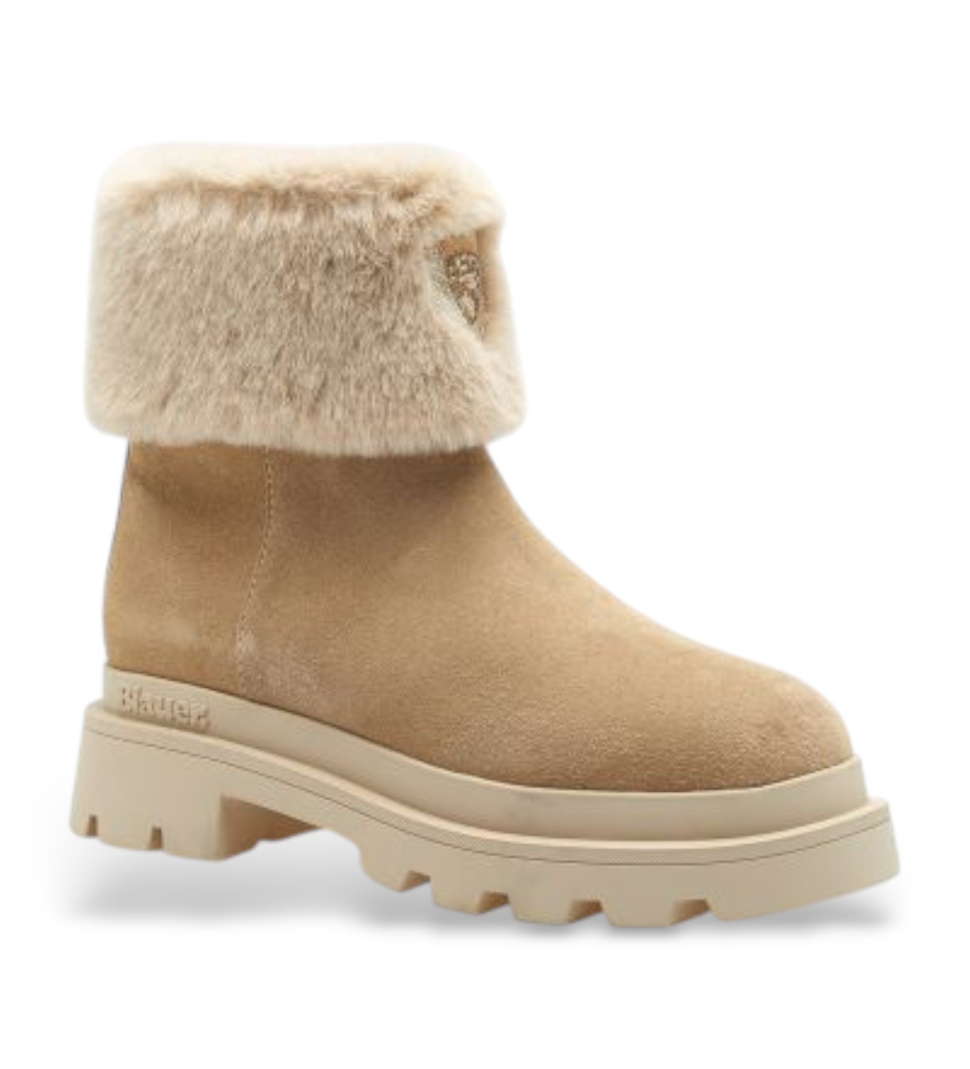 Blauer für Damen. F5KIMMEL10 Beigefarbene Kimmel-Stiefeletten (41), Leder, Wohnung, Keine, Lässig