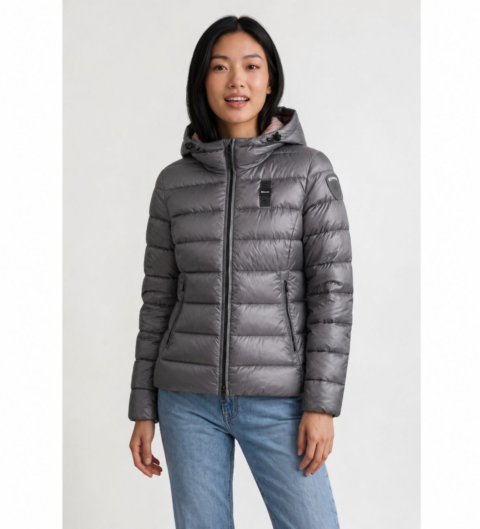 Blauer für Damen. 26WBLDC02070 Graue Caroll-Steppjacke (S), Lässig, Polyamid