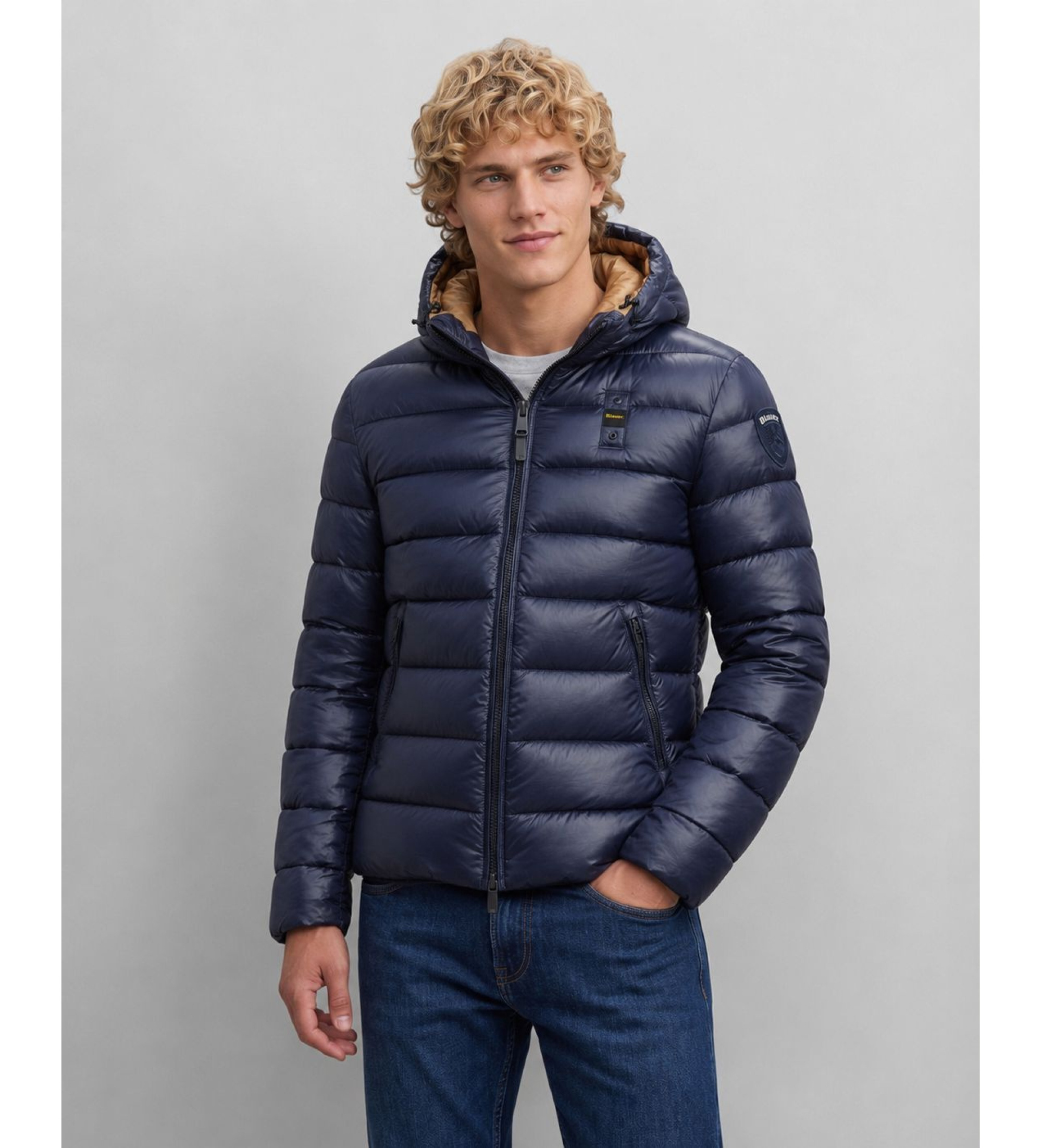 Blauer für Herren. 26WBLUC02054 Wattierte Eco Adams Jacke marineblau (M), Lässig, Polyamid