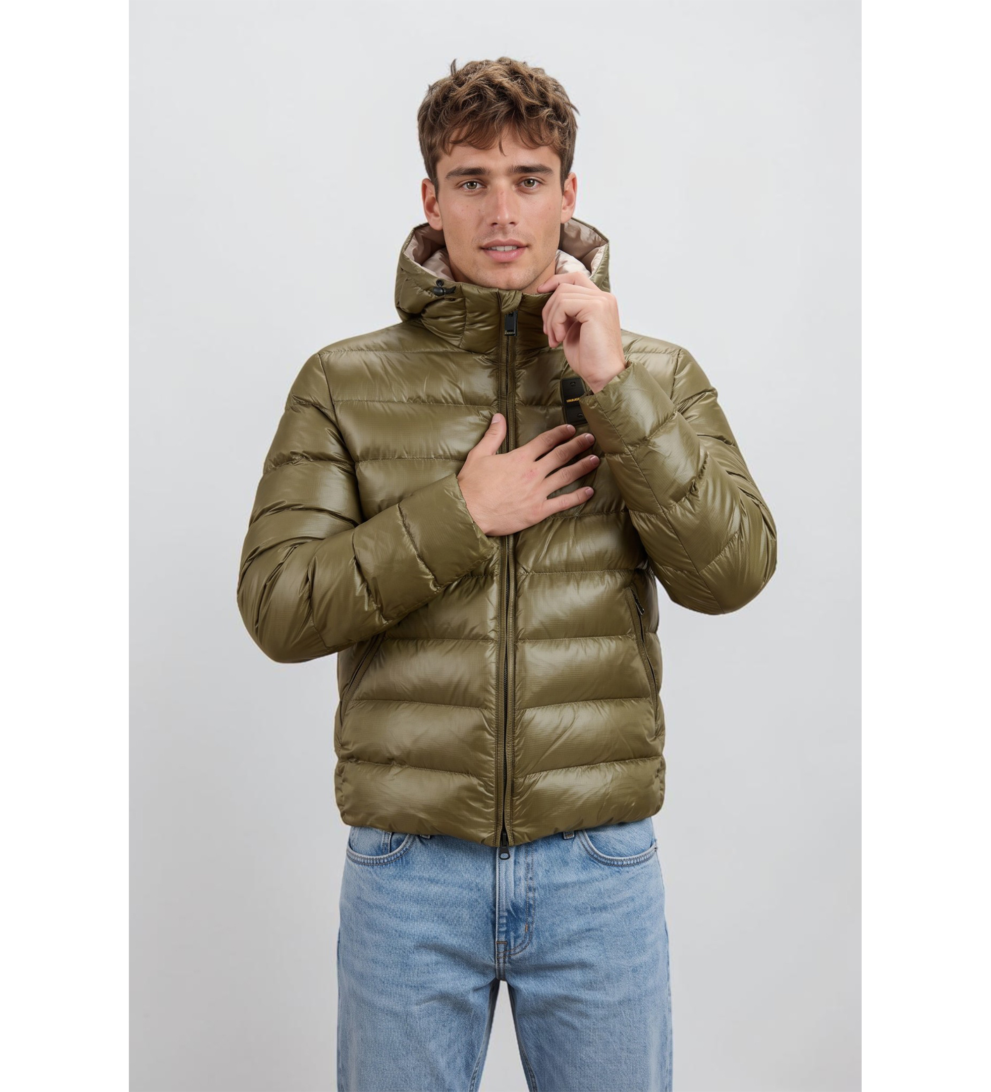 Blauer für Herren. 26WBLUC02054 Öko-Steppjacke Adams olivgrün (M), Lässig, Polyamid