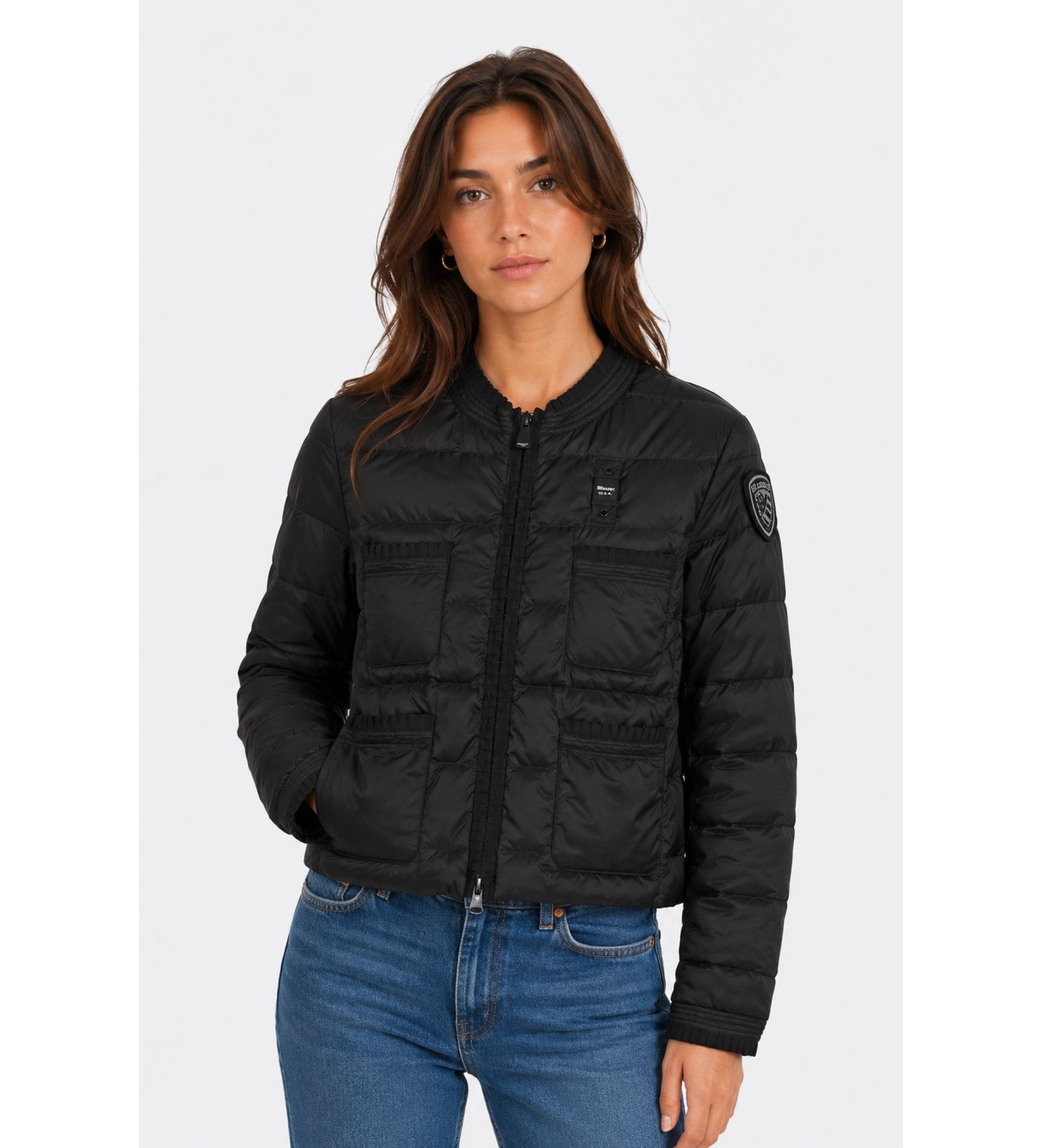 Blauer für Damen. 26SBLDC03168 Jacke Classical Chic Rosa schwarz (S), Lässig, Polyester