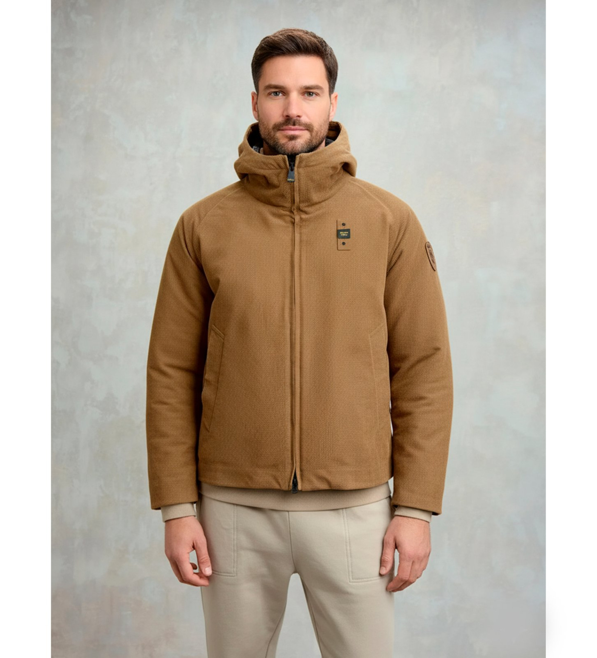 Blauer für Herren. 25WBLUC11351 Braune Samtjacke mit Schraffur (XL), Lässig, Polyester
