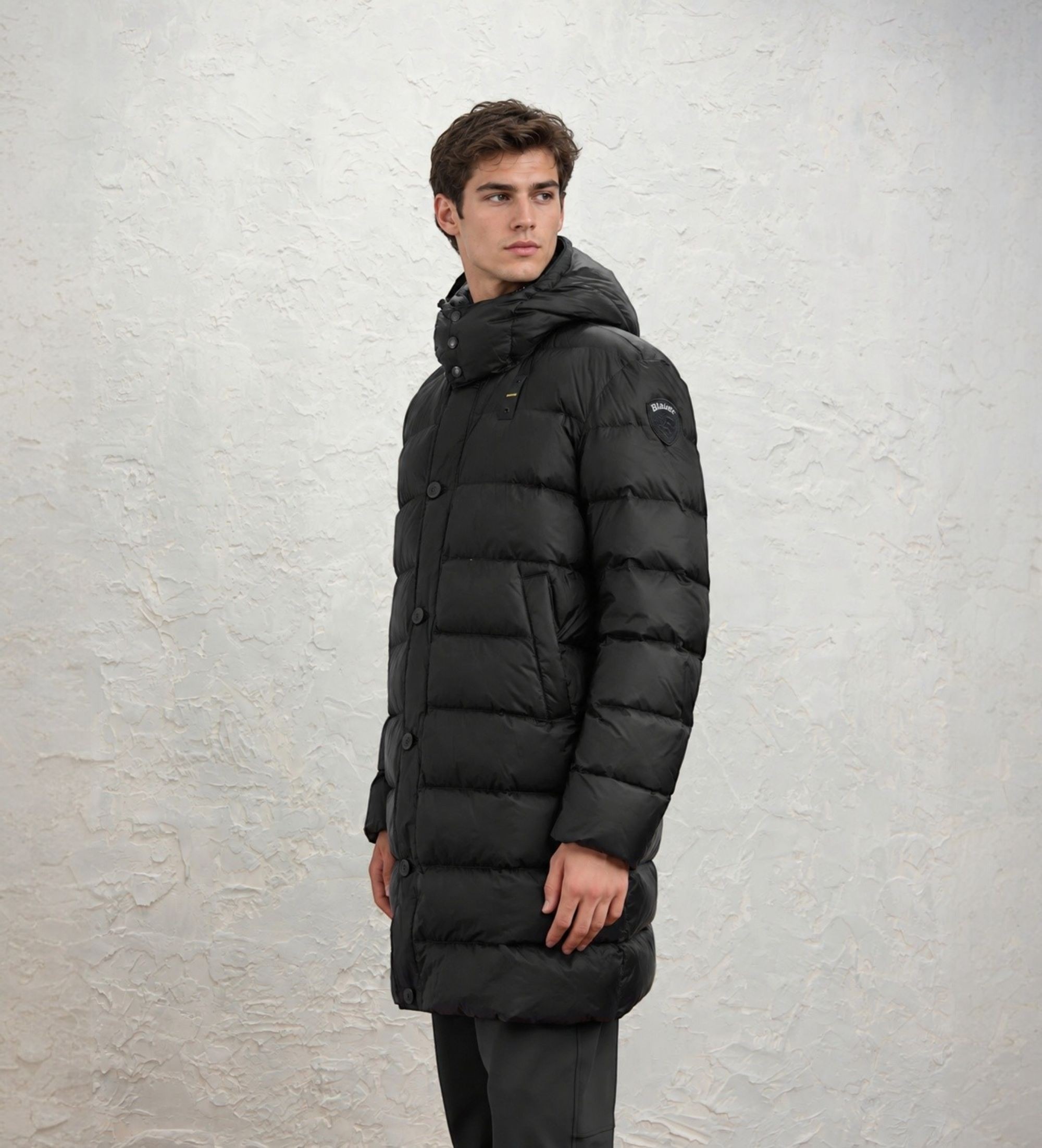 Blauervoor mannen. 26WBLUK03050 Lange donsjas Carver zwart (XL), Casual, Polyamide