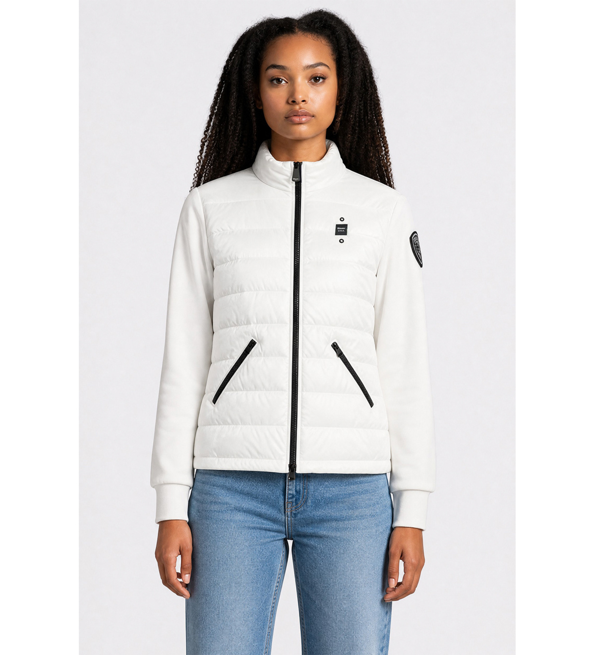 Blauer für Damen. 26SBLDC02206 Scuba-Jacke Haskel weiß (S), Lässig, Polyester