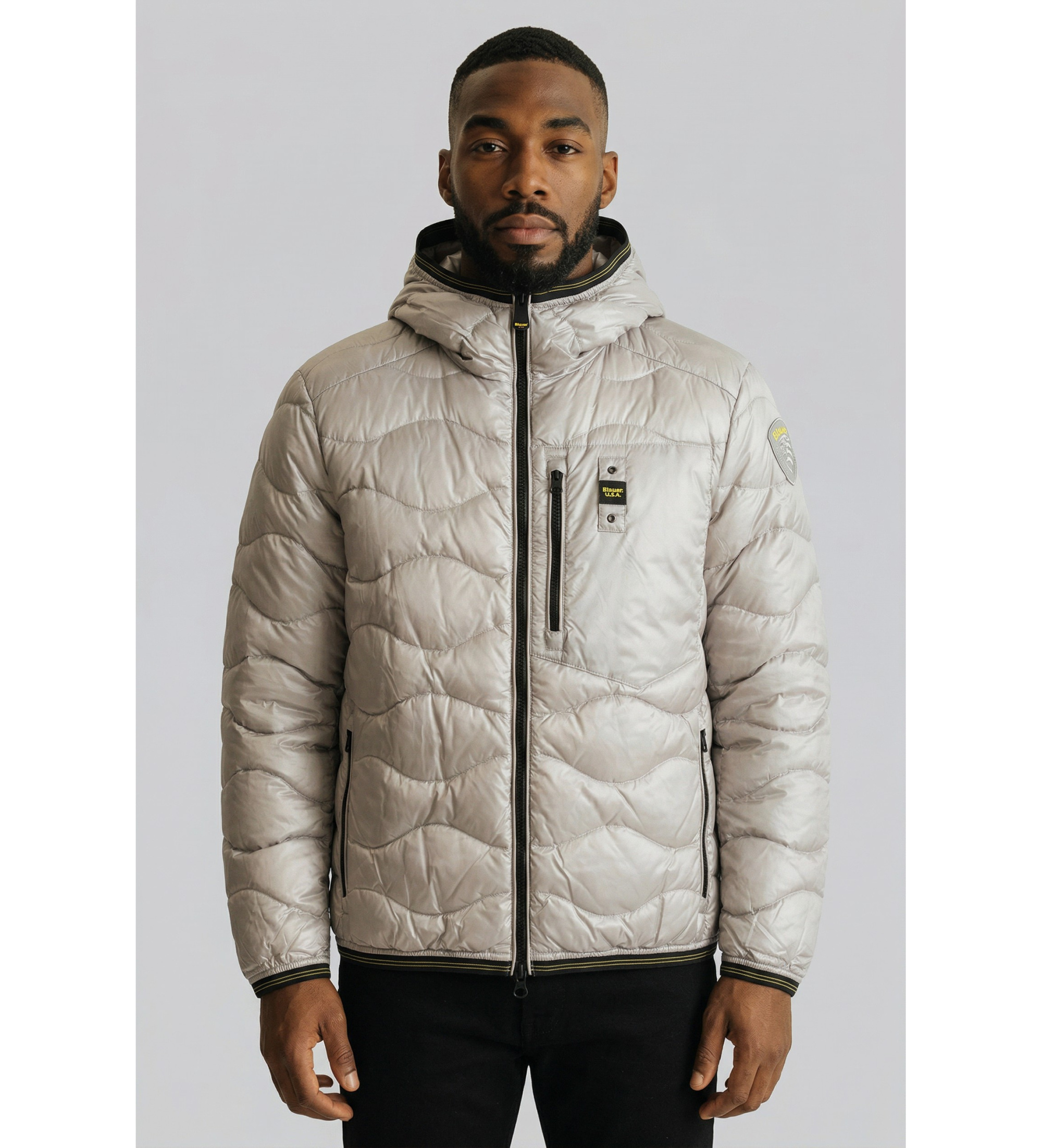 Blauer für Herren. 26SBLUC03177 Beige Wave Jacke (M), Lässig, Polyester