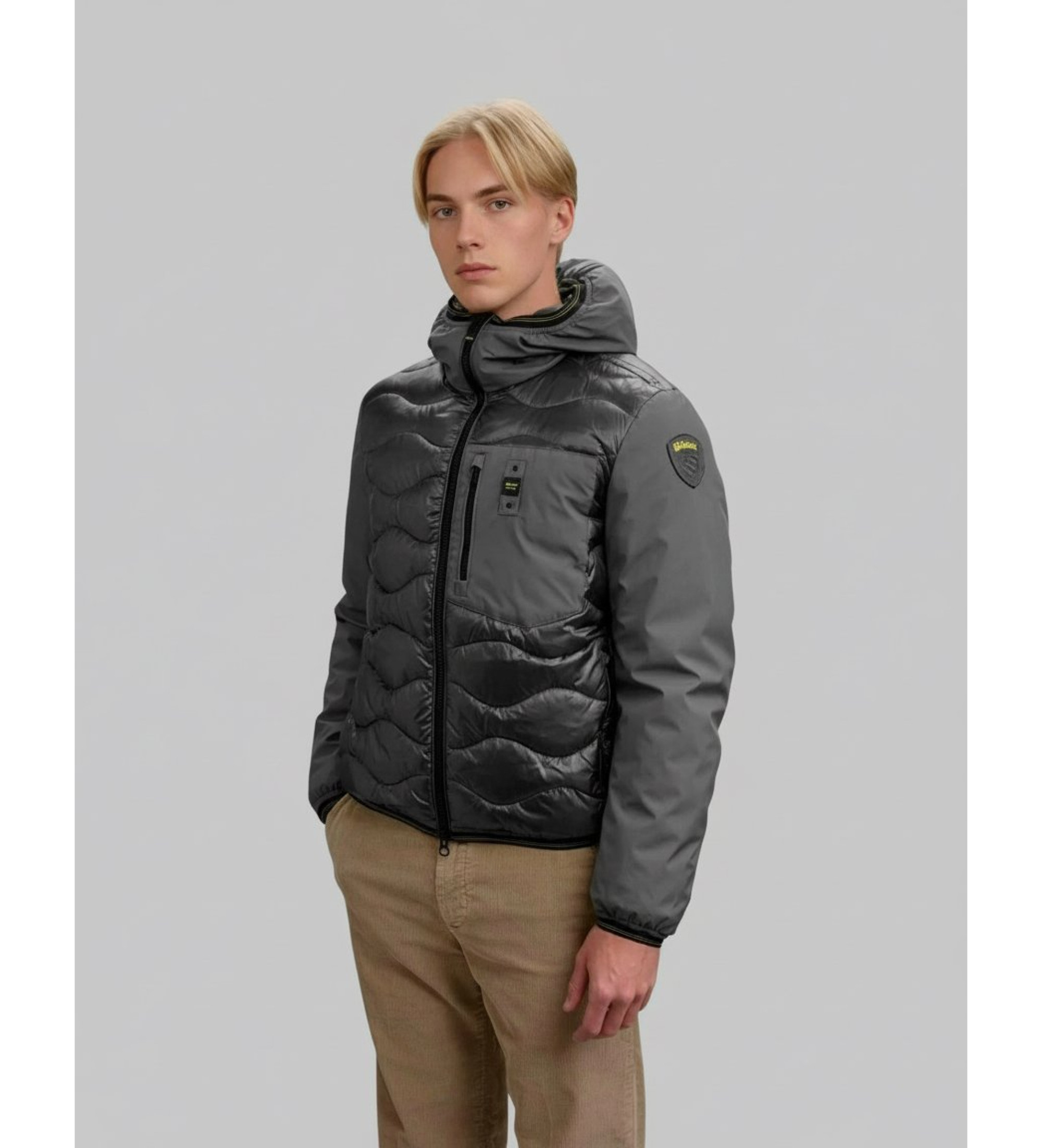 Blauer für Herren. 25WBLUC08078 Albert graue Jacke (XL), Lässig, Polyester