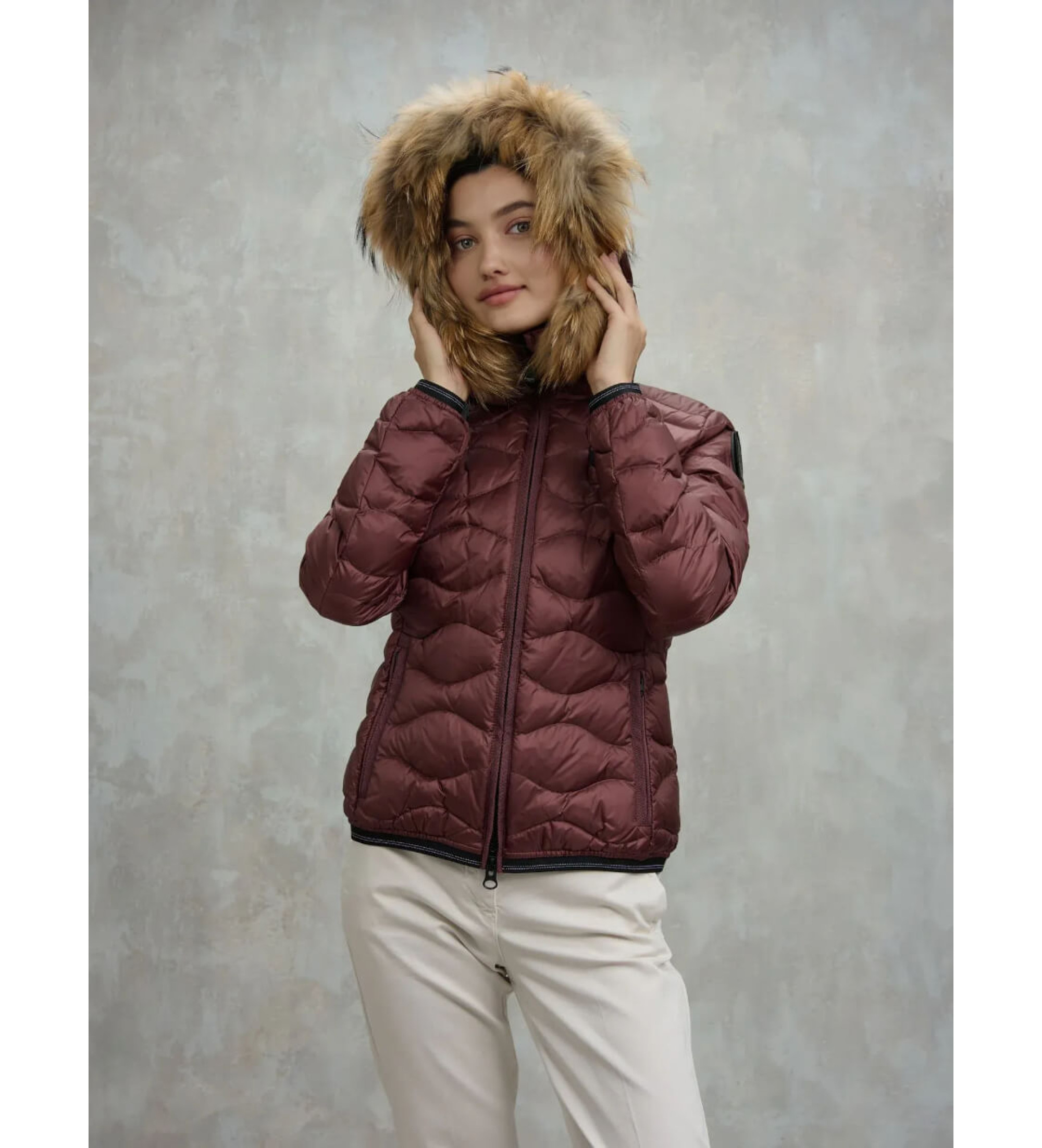 Blauer für Damen. 25WBLDC03096 Kastanienbraune Aldie-Jacke (XS), Lässig, Polyamid
