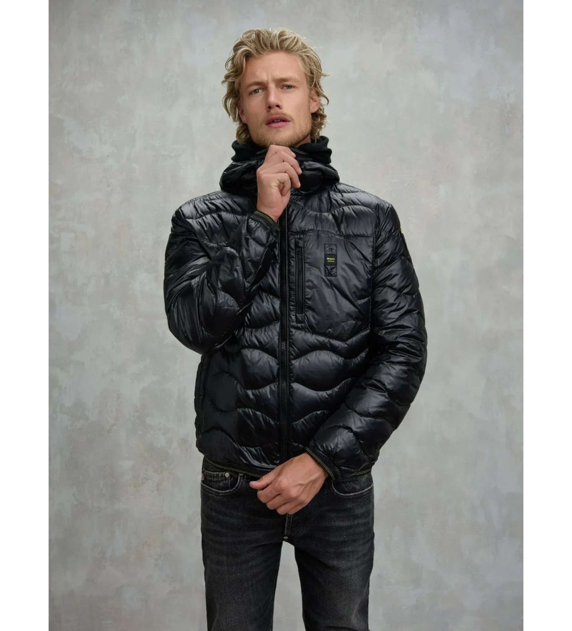 Blauer für Herren. 25WBLUC03074 Wave Wave schwarz Pufferjacke schwarz (XXL), Lässig, Polyester