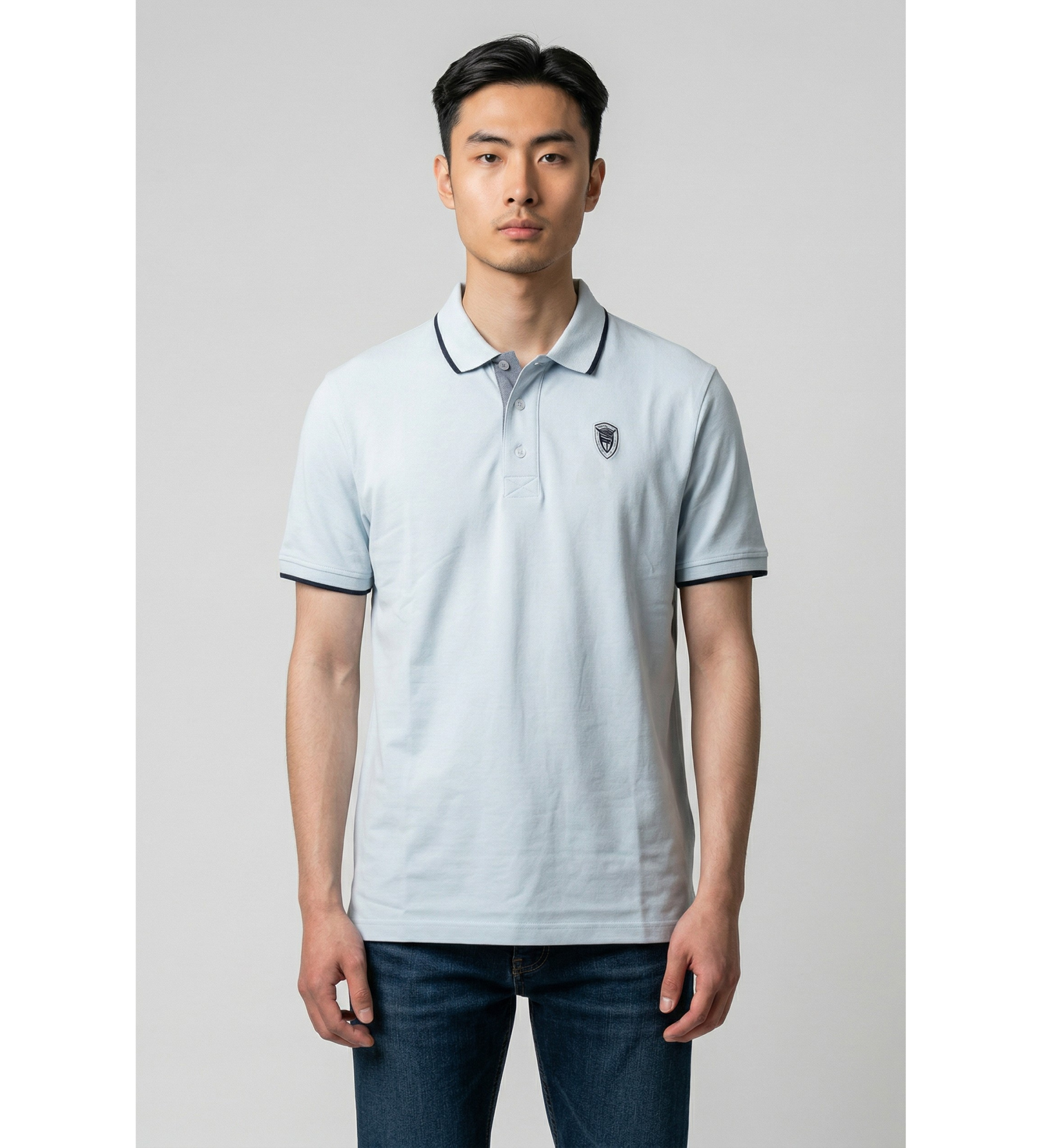 Blauer für Herren. 26SBLUT02288 Blaues Poloshirt von Damon (S), Lässig, Baumwolle, Kurzarm