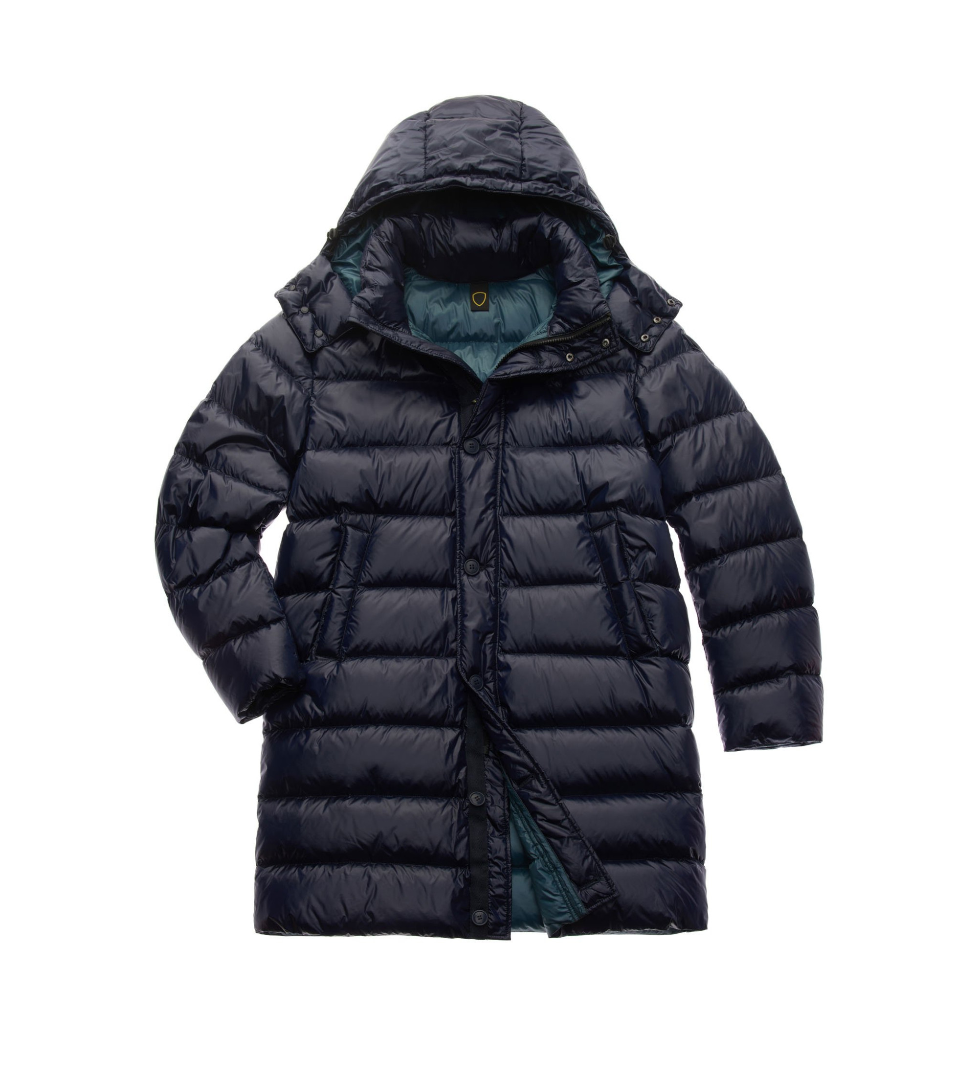 Blauer für Herren. 25WBLUK03147 Marineblaue Daunenjacke (S), Lässig, Polyamid