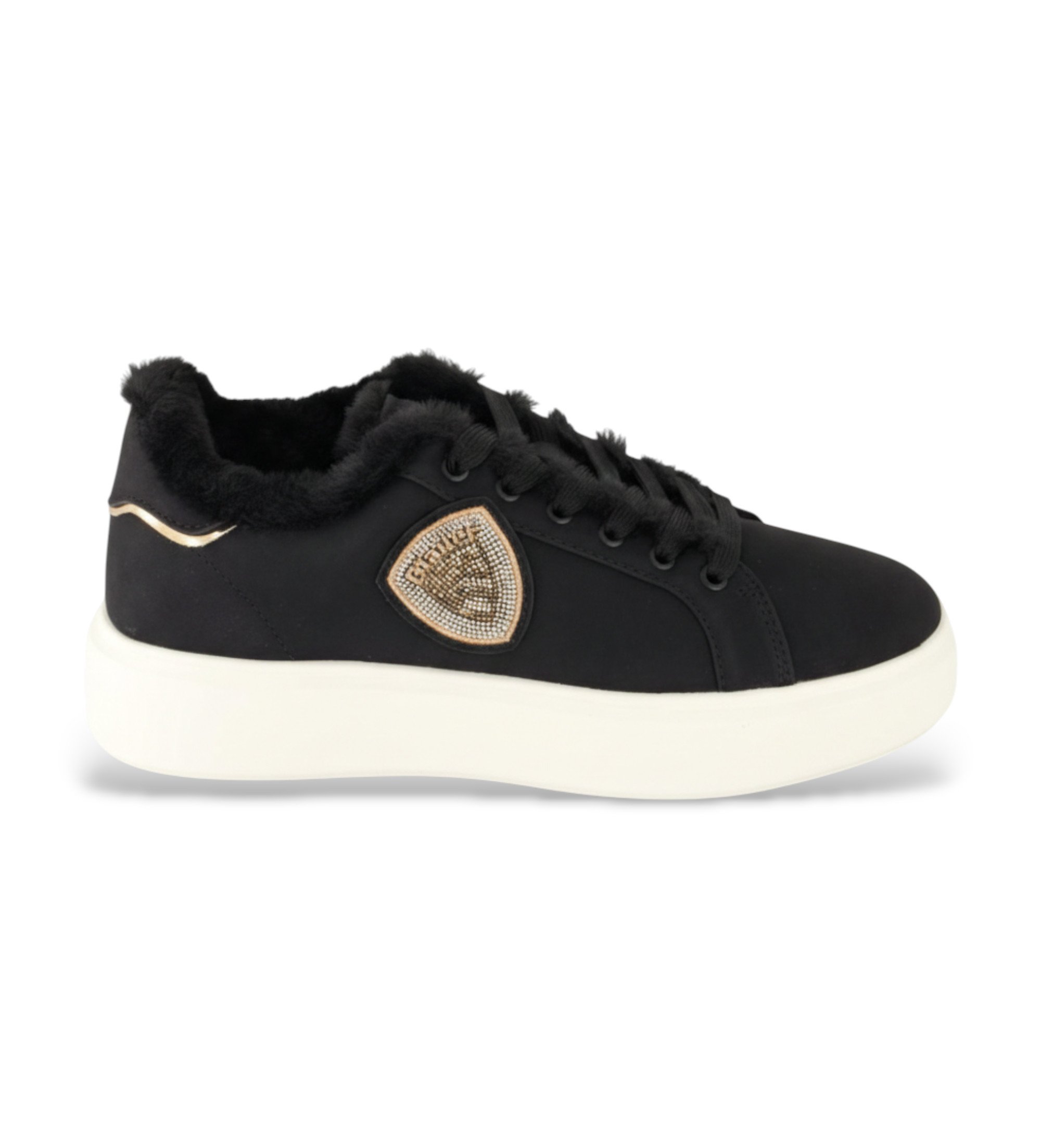 Blauer für Damen. F5VENUS05 Turnschuhe Venus schwarz (36), 1 bis 3 cm, Schnürsenkel, Lässig