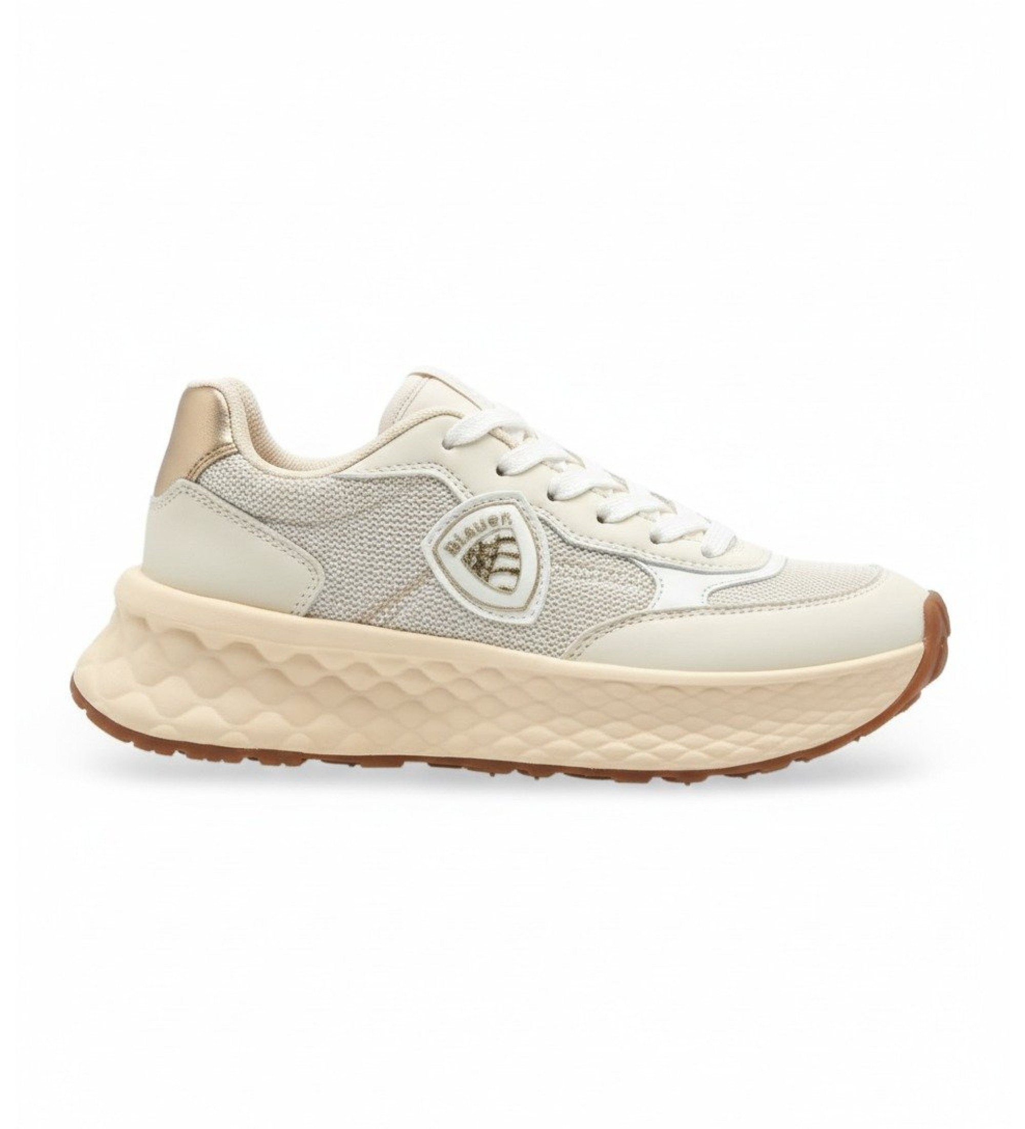 Blauer für Damen. F5LYNN01 Turnschuhe Lynn 01 beige (37), 3 bis 5 cm, Wildleder, Schnürsenkel, Lässig