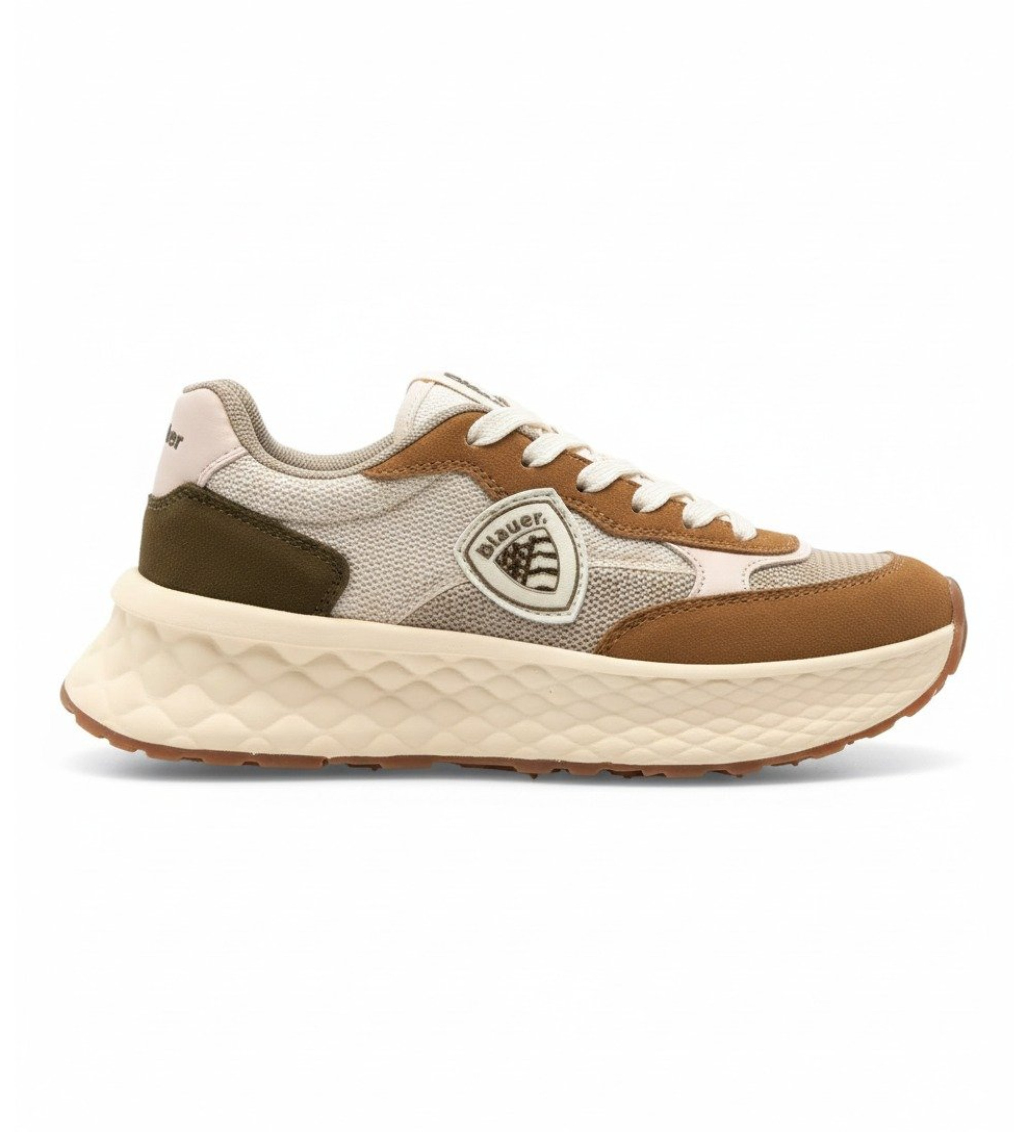 Blauer für Damen. F5LYNN01 Turnschuhe Lynn 01 braun (36), 3 bis 5 cm, Wildleder, Schnürsenkel, Lässig